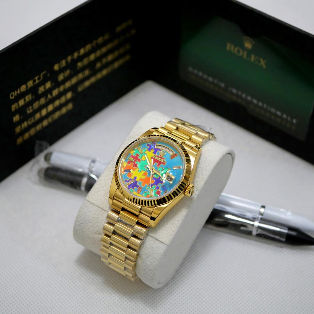 Rolex Oyster Perpetual Day-Date, 36mm, yellow gold 128235 - FashionPlug