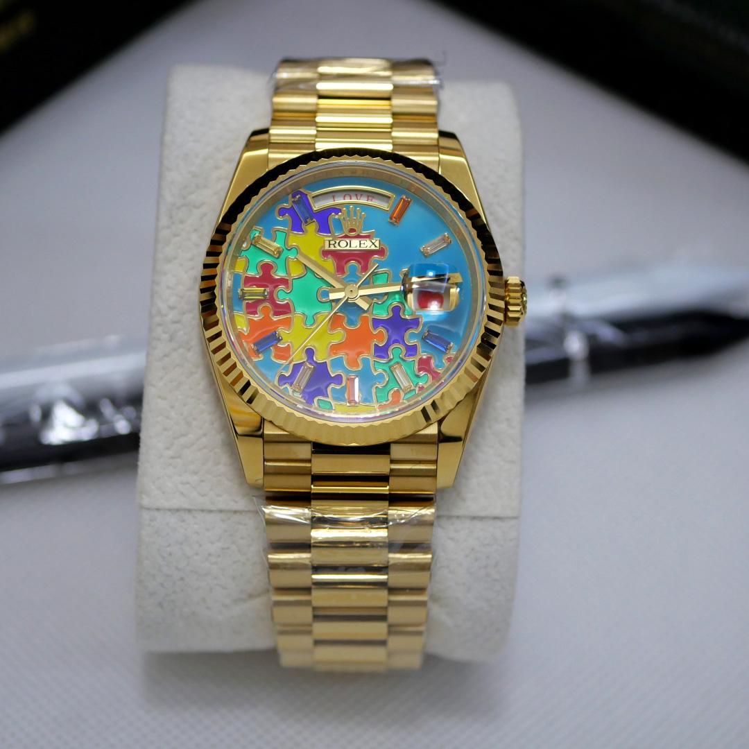 Rolex Oyster Perpetual Day-Date, 36mm, yellow gold 128235 - FashionPlug