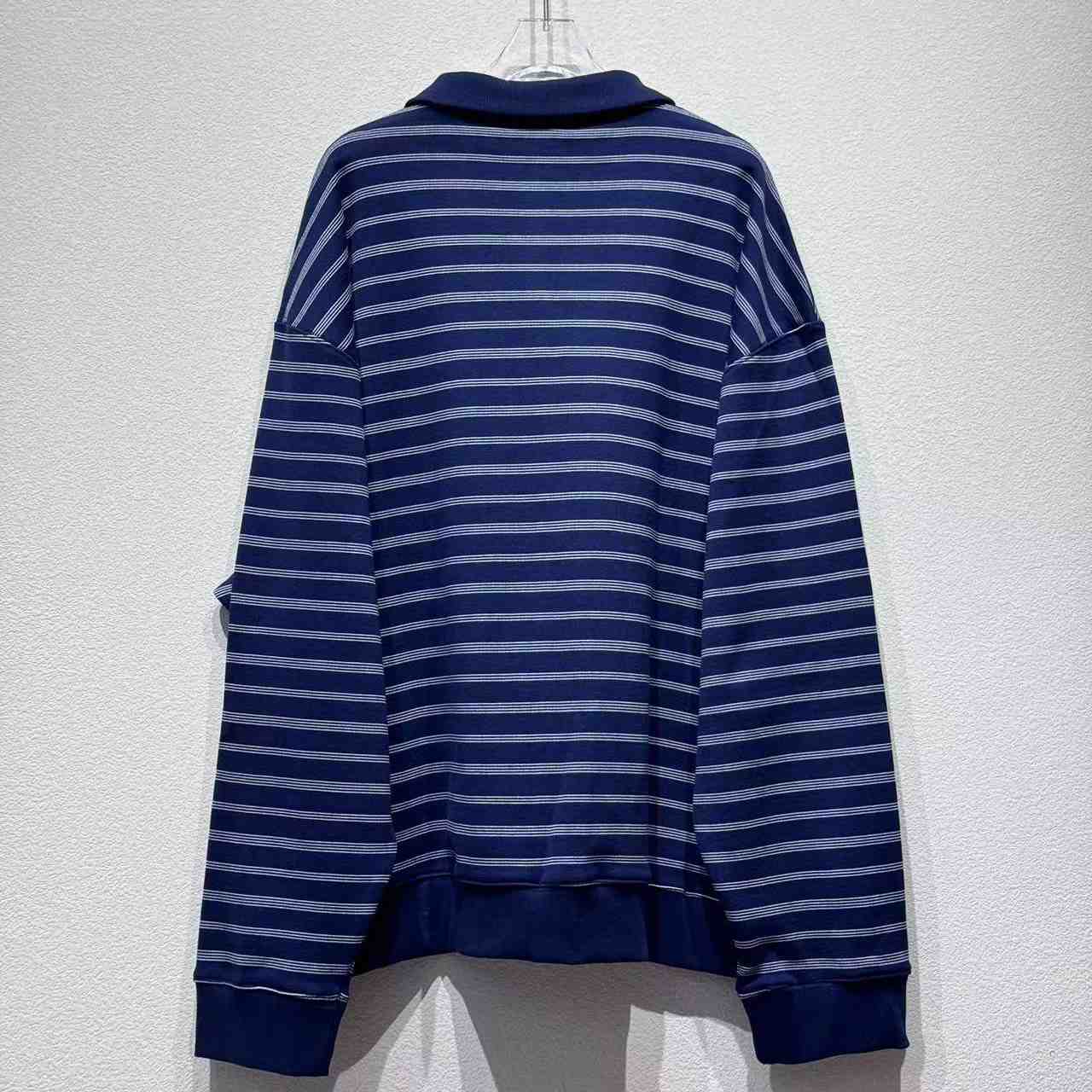 Miu Miu Striped Zipper Polo Shirt - FashionPlug
