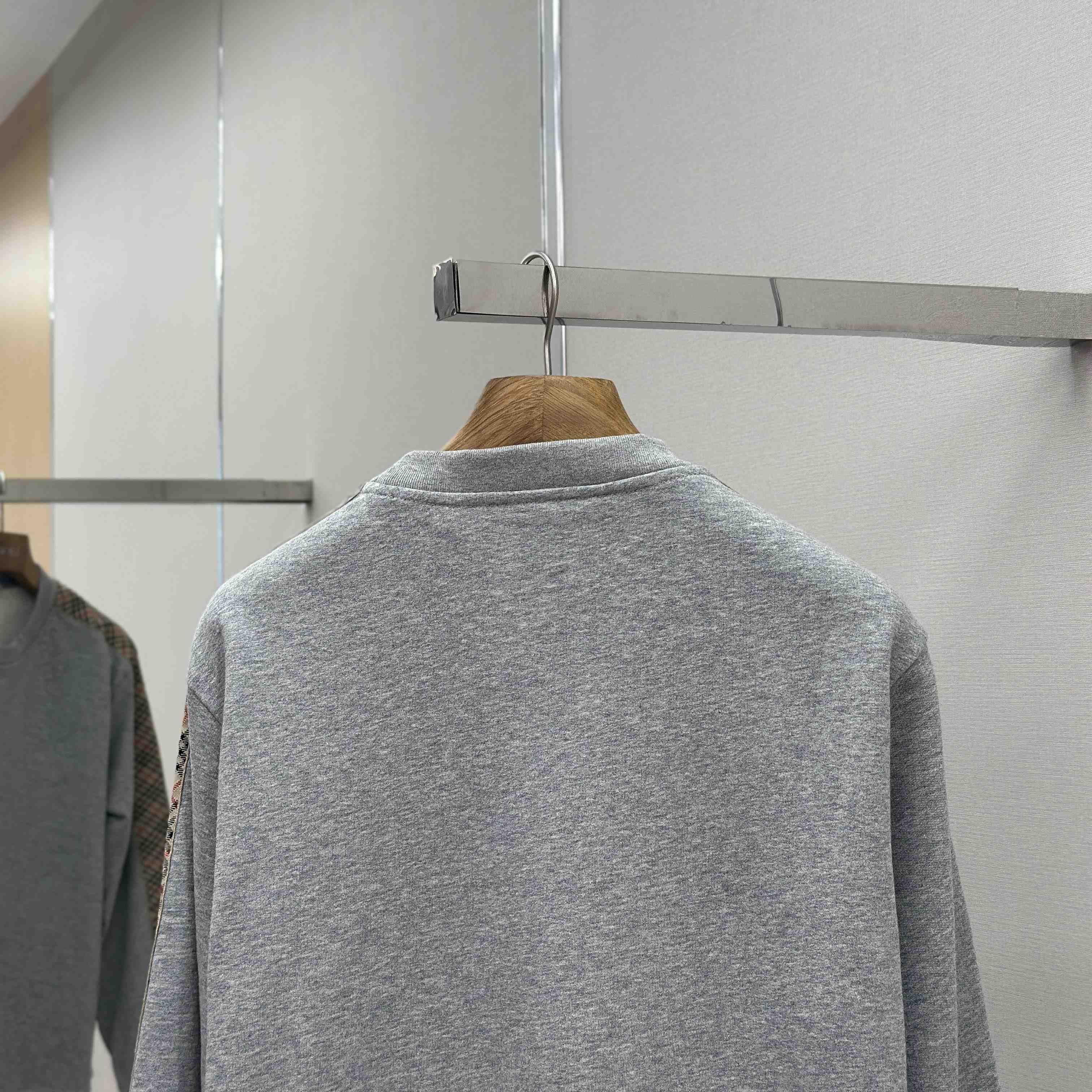 Burberry Check Trim Cotton Sweatshirt - FashionPlug