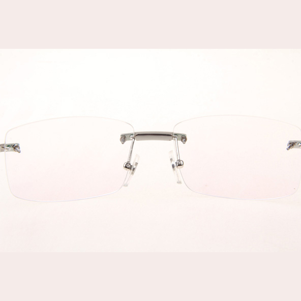 Cartier CT_3524012 Diamond Black Buffalo Eyeglasses In Silver - FashionPlug