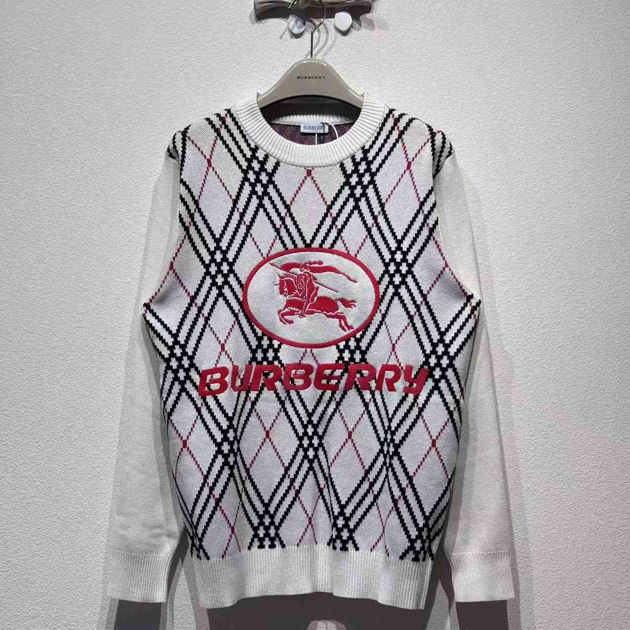 Burberry Argyle Check Wool Blend Sweater - FashionPlug