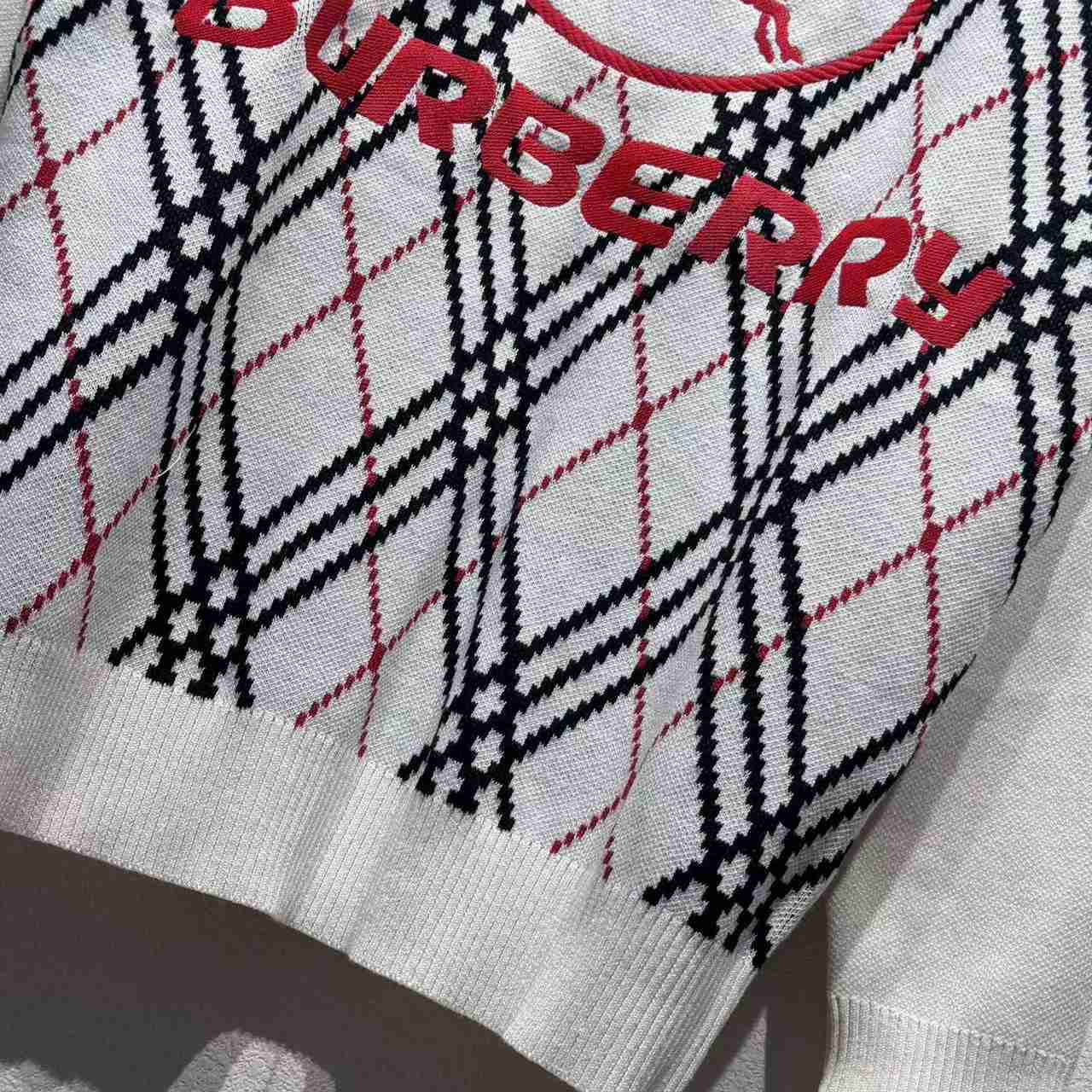 Burberry Argyle Check Wool Blend Sweater - FashionPlug