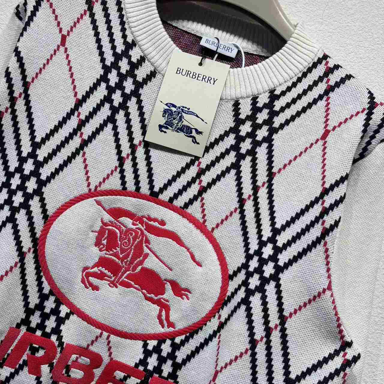 Burberry Argyle Check Wool Blend Sweater - FashionPlug