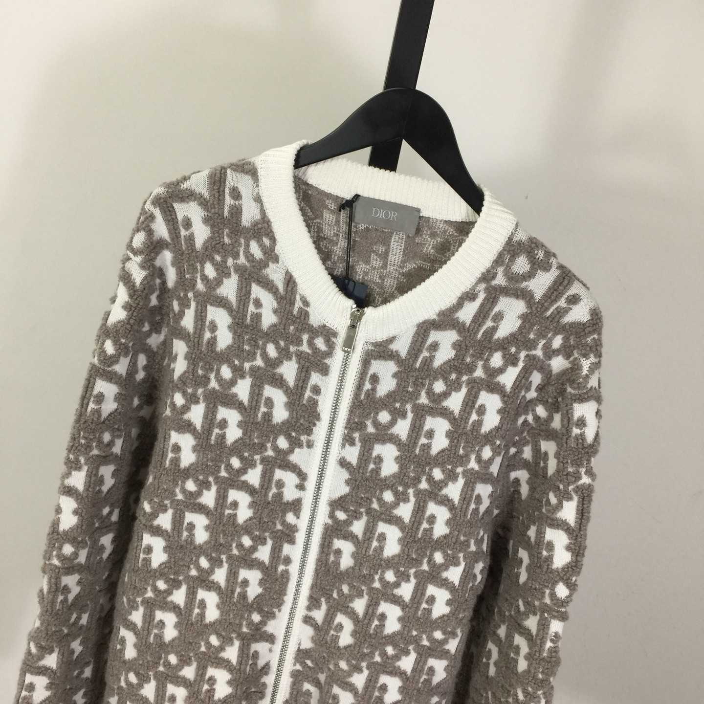 Dior Oblique Cardigan White Wool - FashionPlug