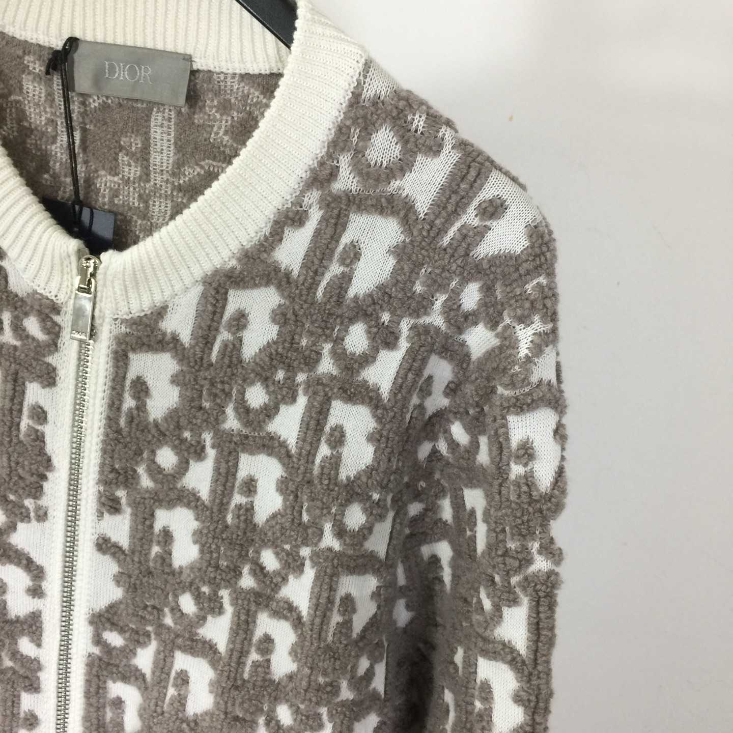 Dior Oblique Cardigan White Wool - FashionPlug