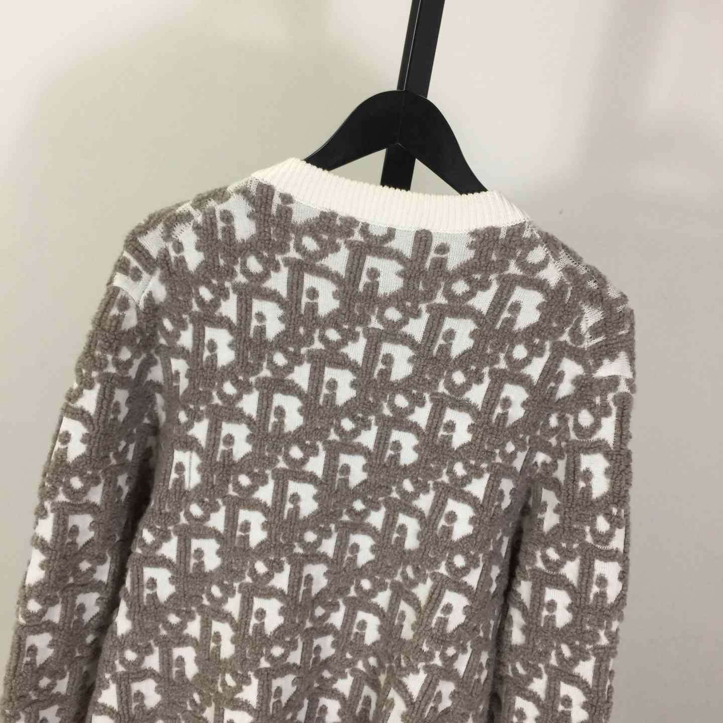 Dior Oblique Cardigan White Wool - FashionPlug