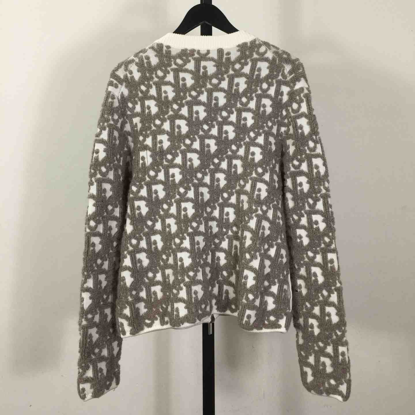 Dior Oblique Cardigan White Wool - FashionPlug