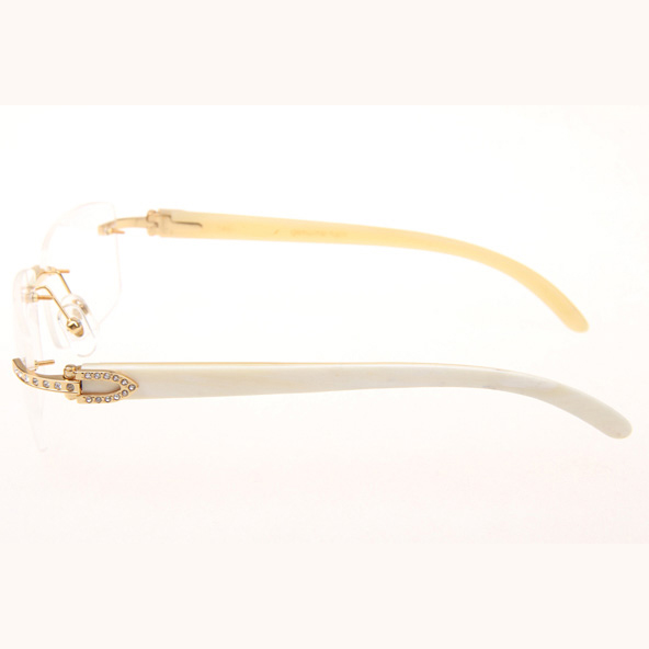 Cartier CT_3524012 Diamond White Buffalo Eyeglasses In Gold - FashionPlug