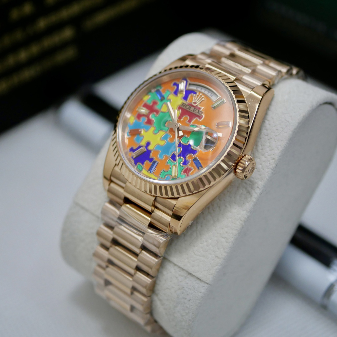Rolex Oyster Perpetual Day-Date, 36mm, rose gold  128235 - FashionPlug