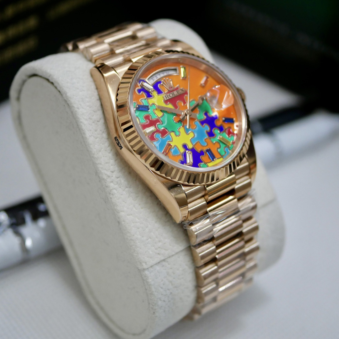 Rolex Oyster Perpetual Day-Date, 36mm, rose gold  128235 - FashionPlug