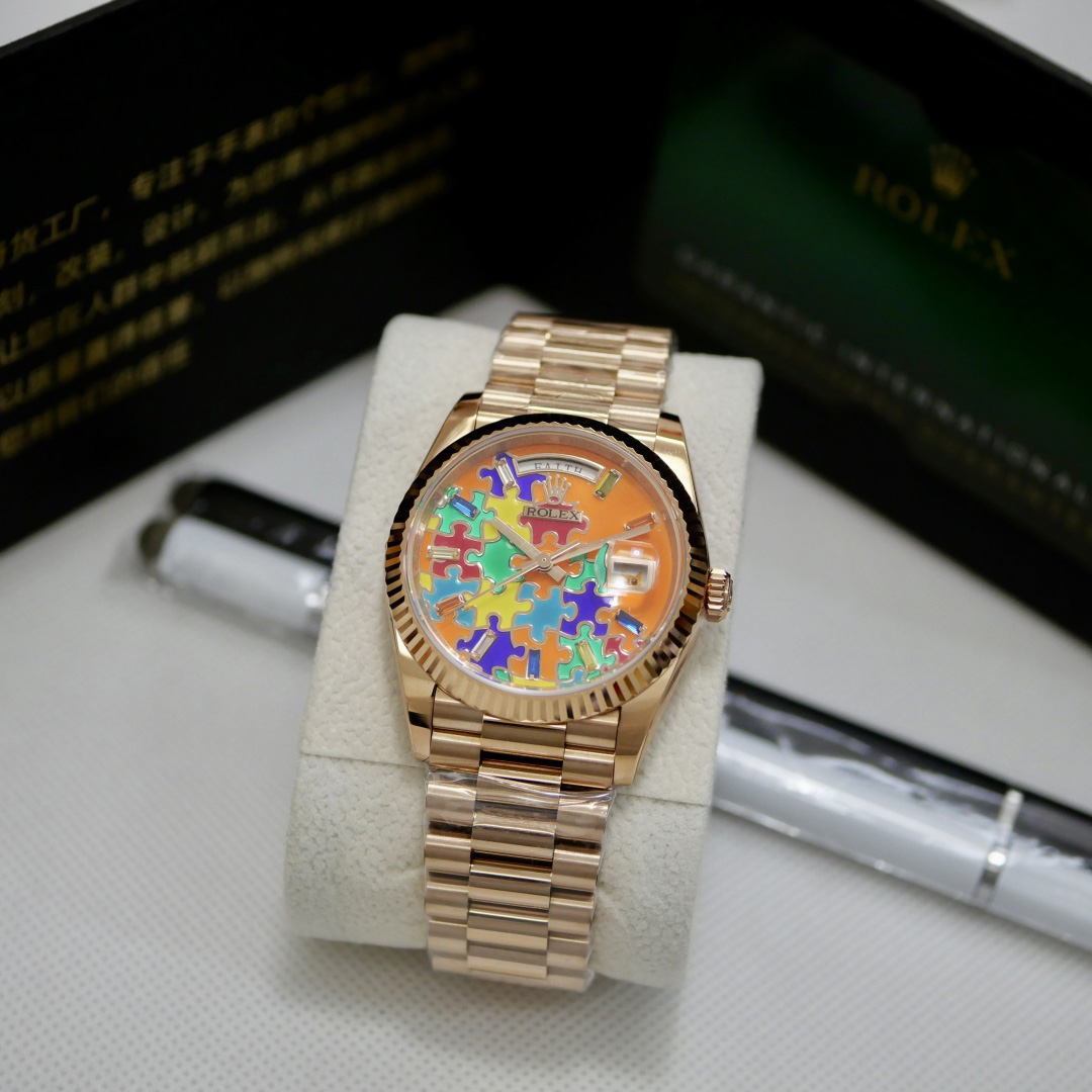 Rolex Oyster Perpetual Day-Date, 36mm, rose gold  128235 - FashionPlug