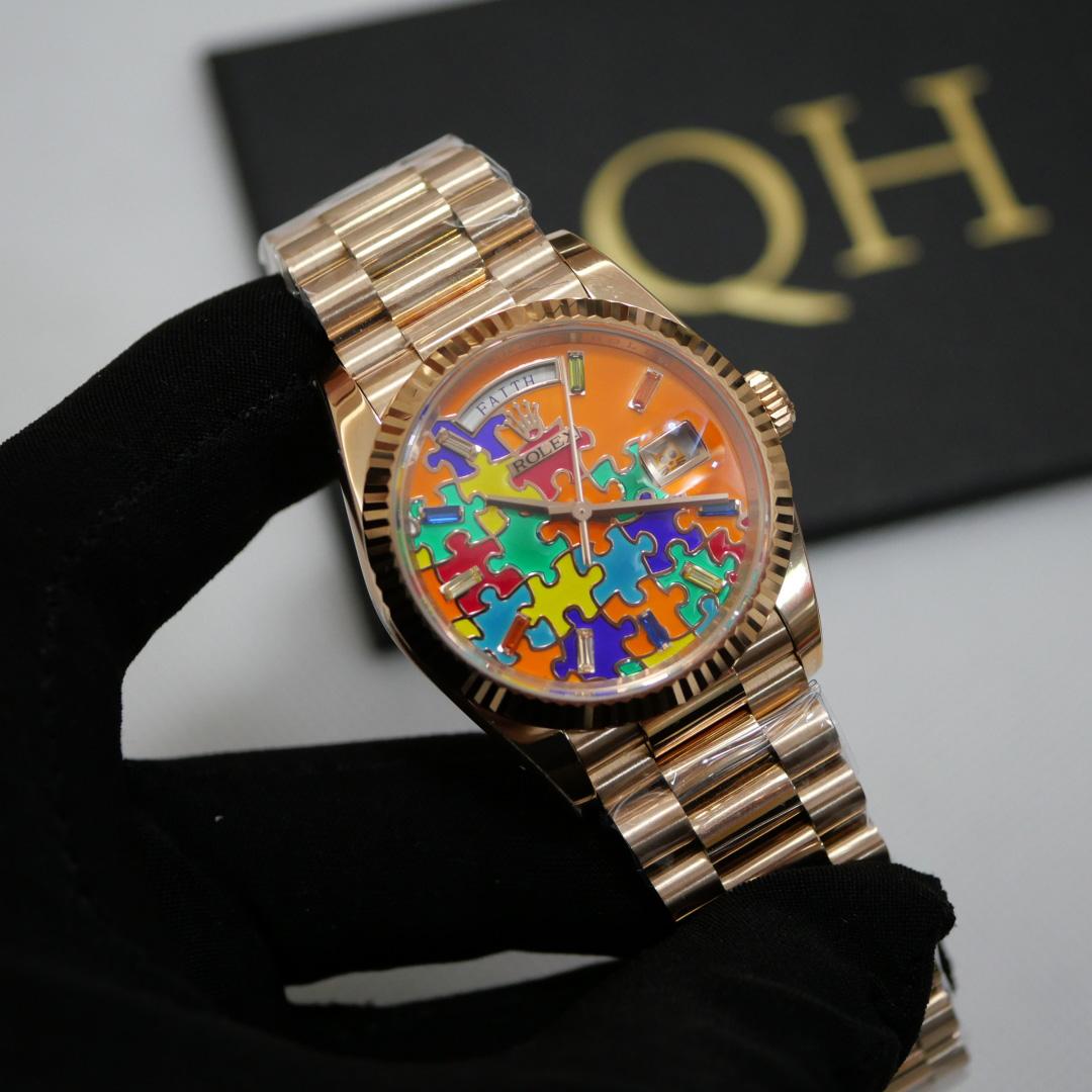 Rolex Oyster Perpetual Day-Date, 36mm, rose gold  128235 - FashionPlug