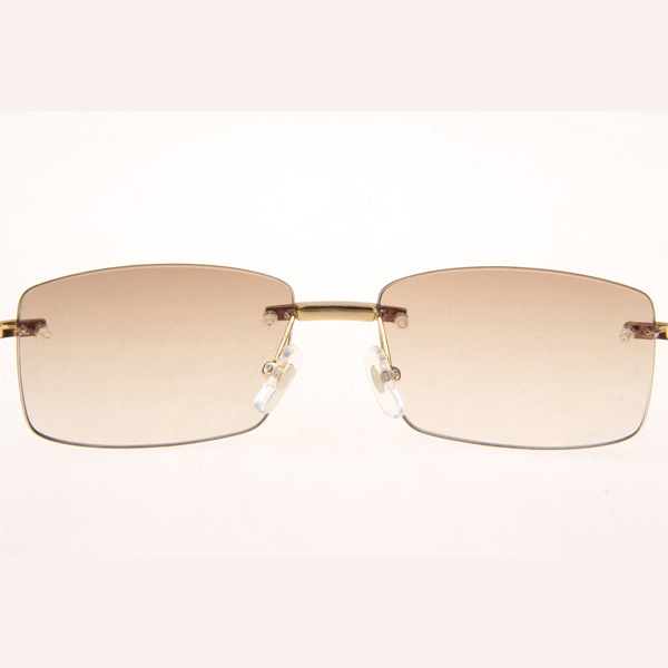 Cartier CT_3524012 Diamond Wood Eyeglasses In Gold_Brown - FashionPlug