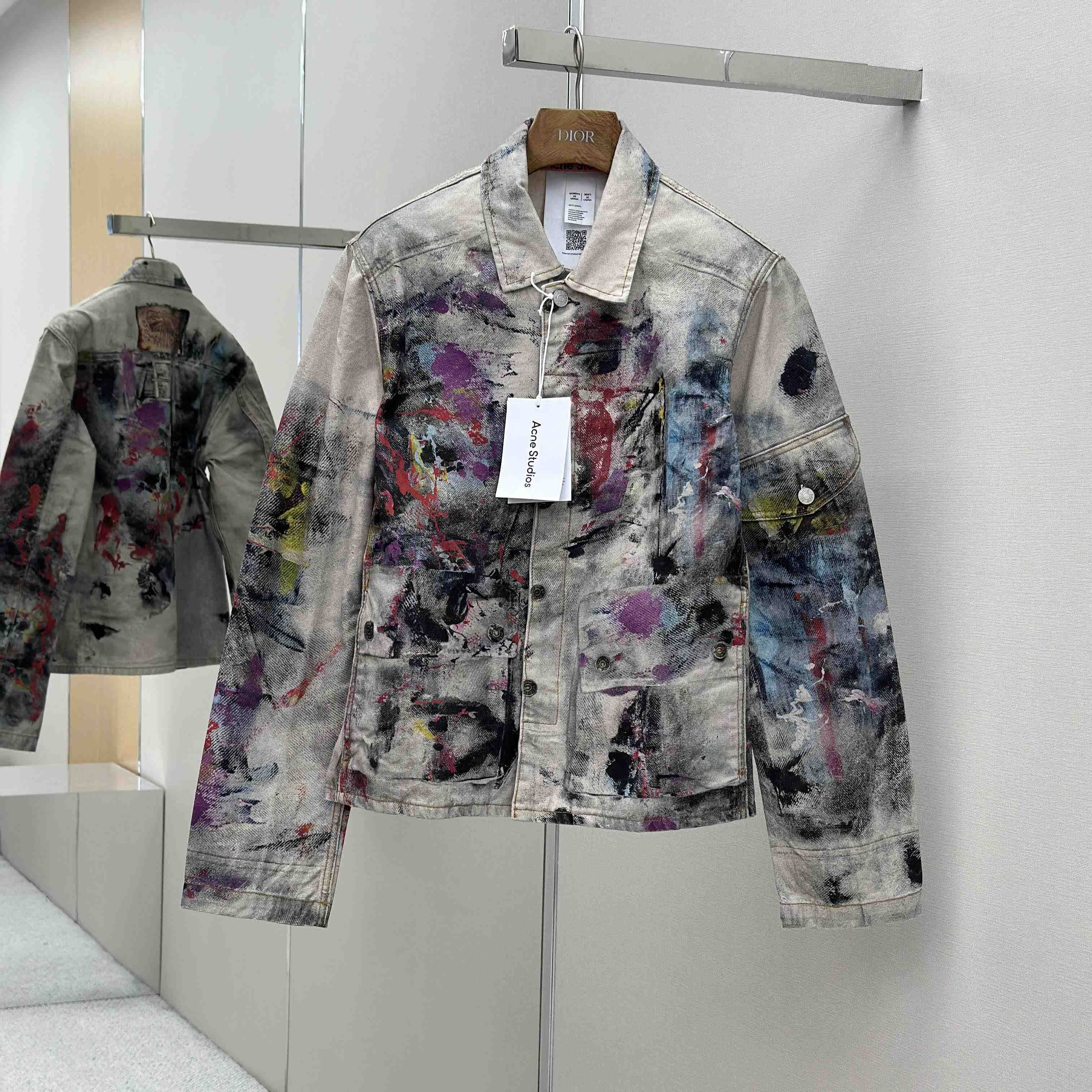 Acne Studios Jacket Trompe L'oeil Print - FashionPlug