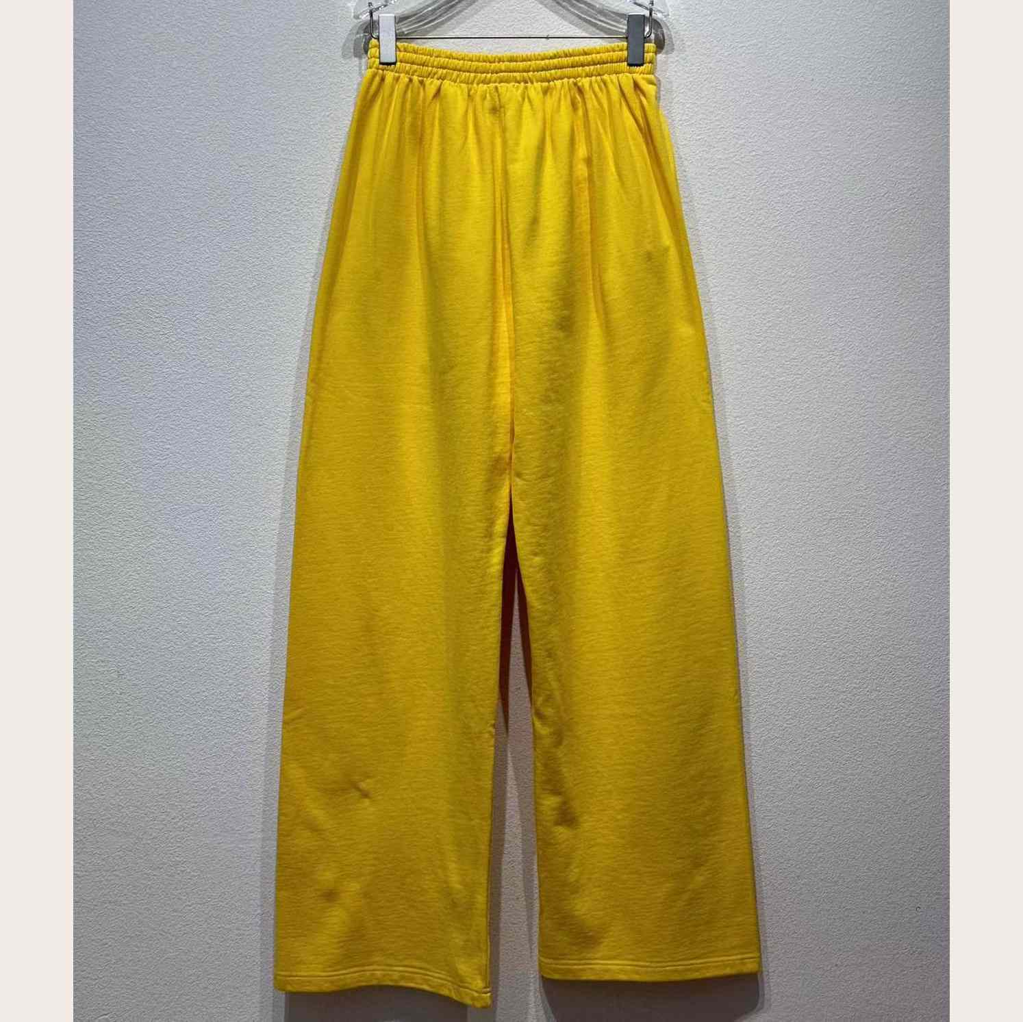 Balenciaga x Scholl Logo Embroidered Yellow Pants - FashionPlug