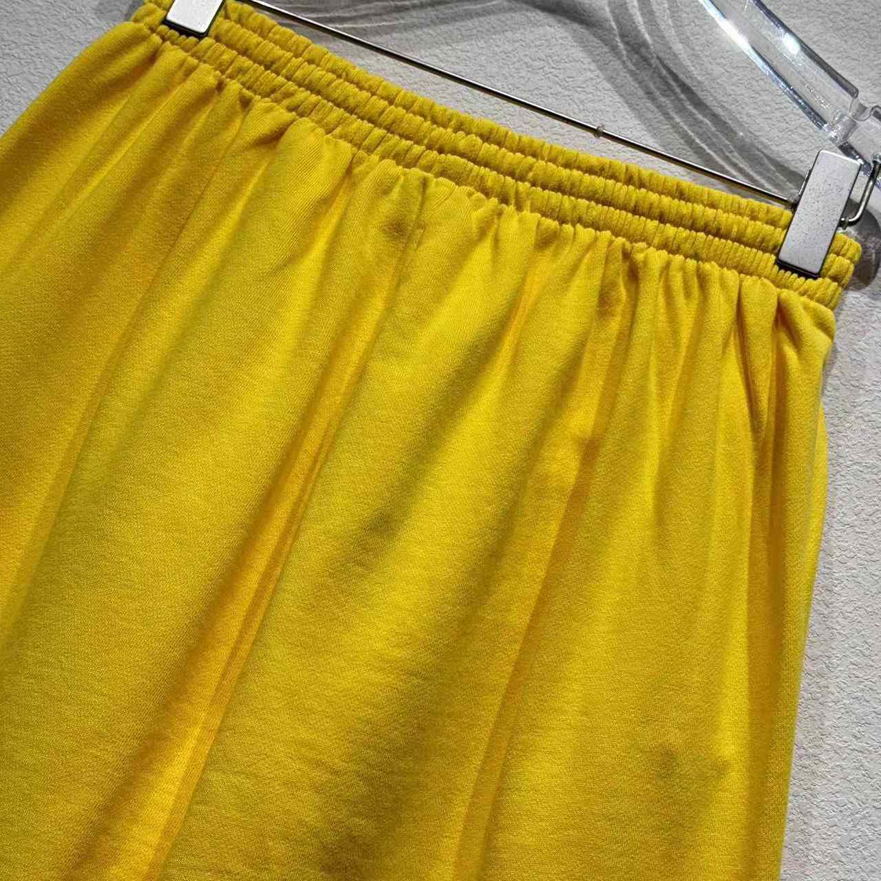 Balenciaga x Scholl Logo Embroidered Yellow Pants - FashionPlug