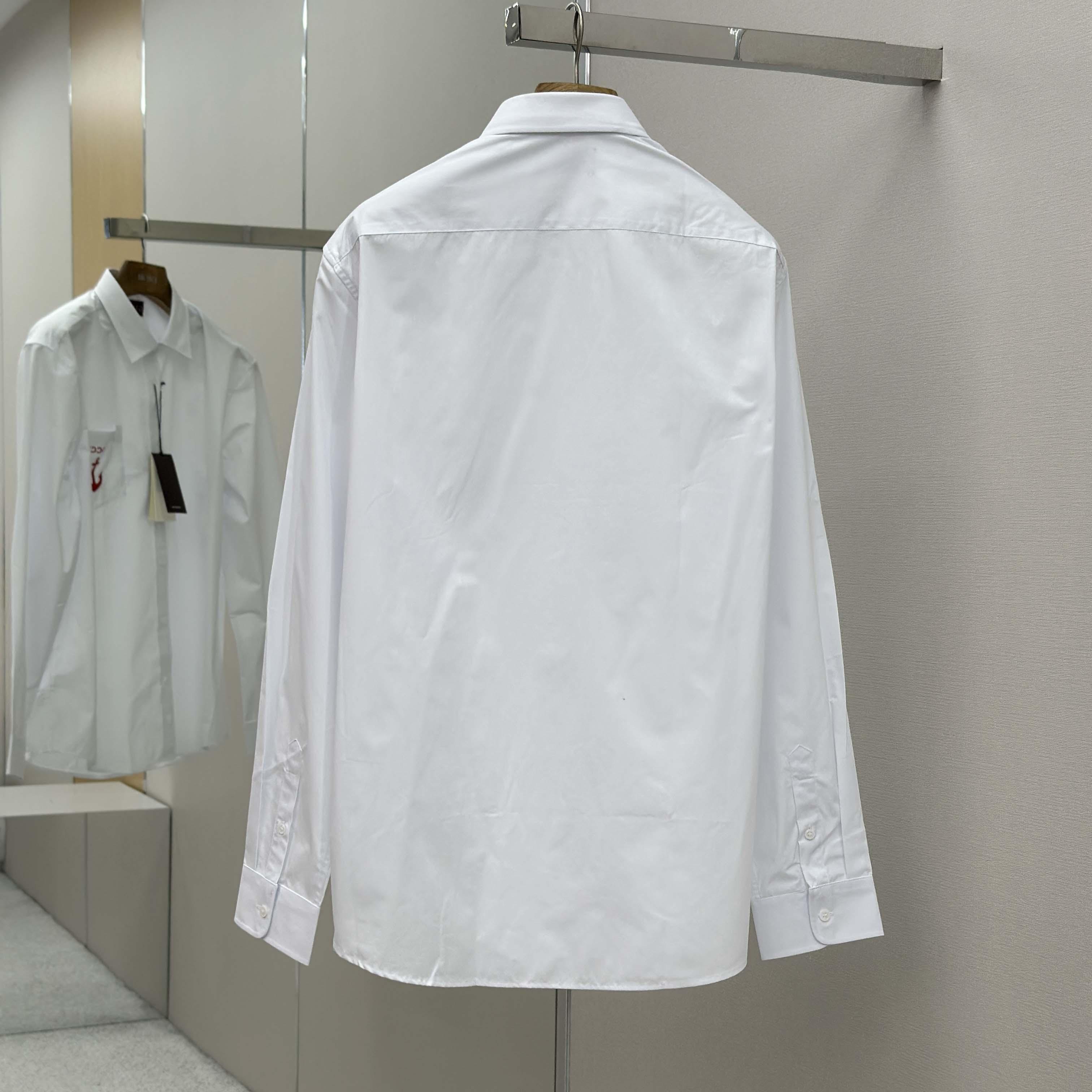 Gucci Cotton Poplin Shirt With Embroidery - FashionPlug