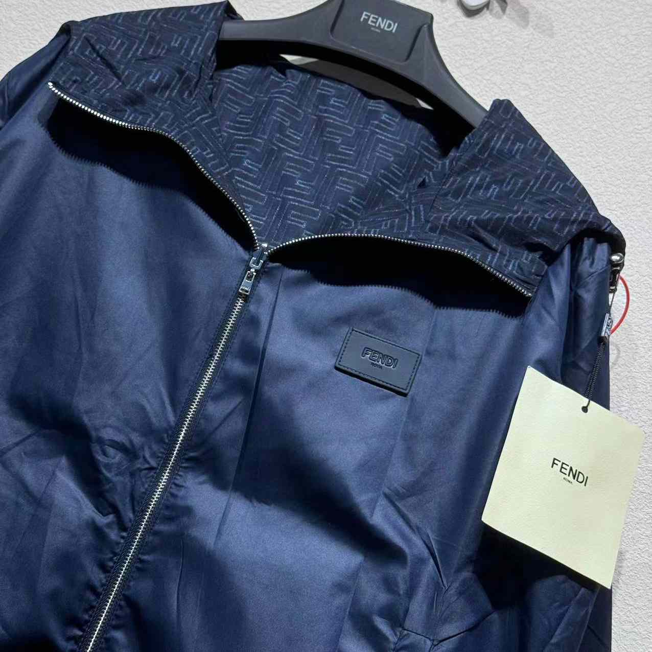 Fendi Blue FF Nylon Jacket - FashionPlug