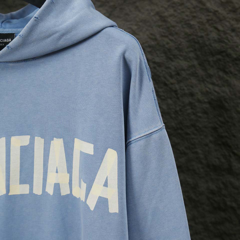 Balenciaga Faded Tape Type hoodie - FashionPlug