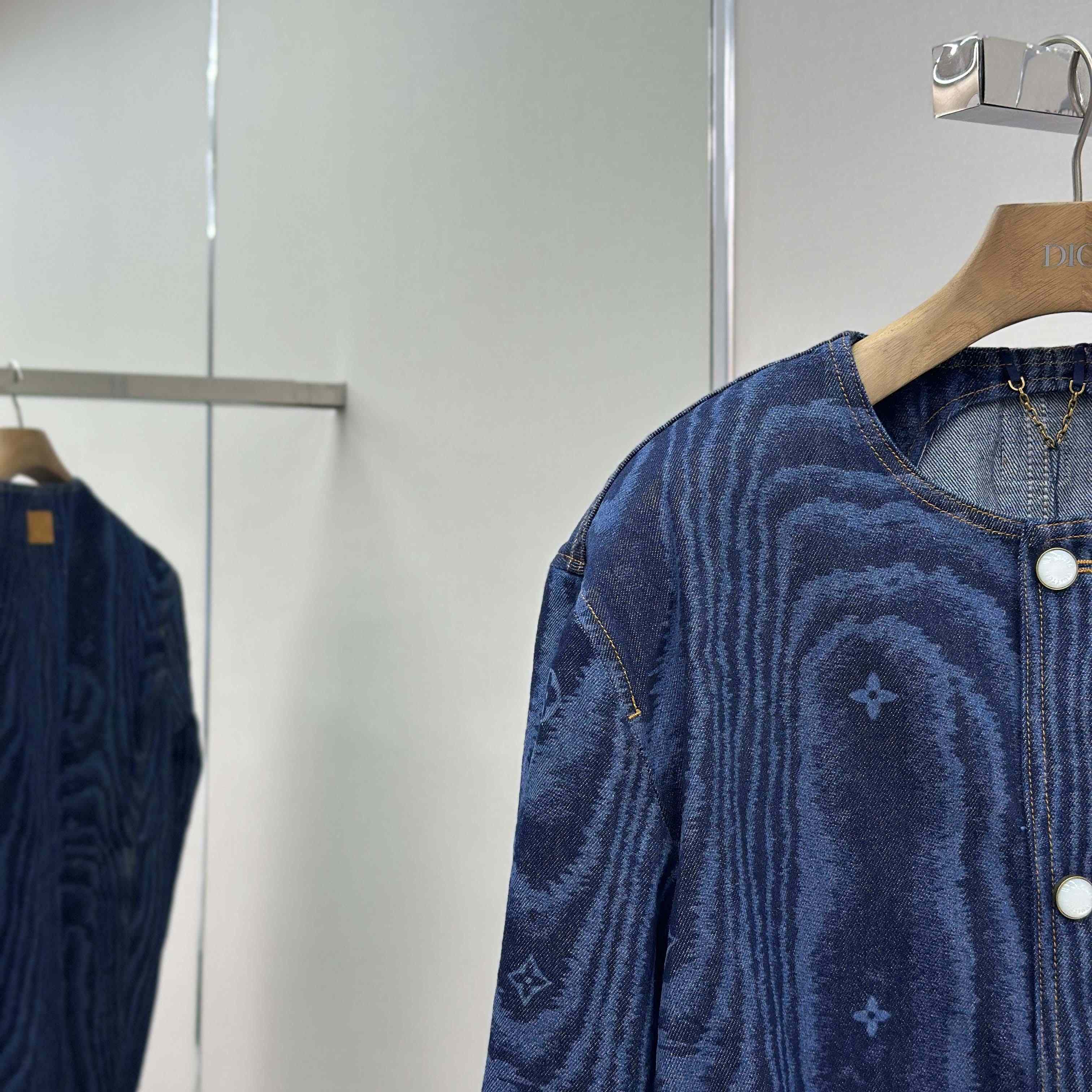Louis Vuitton Chic Collarless Denim Jacket   1AHUXT - FashionPlug