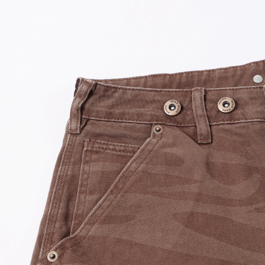 Hellstar Brown Camo Denim Shorts - FashionPlug