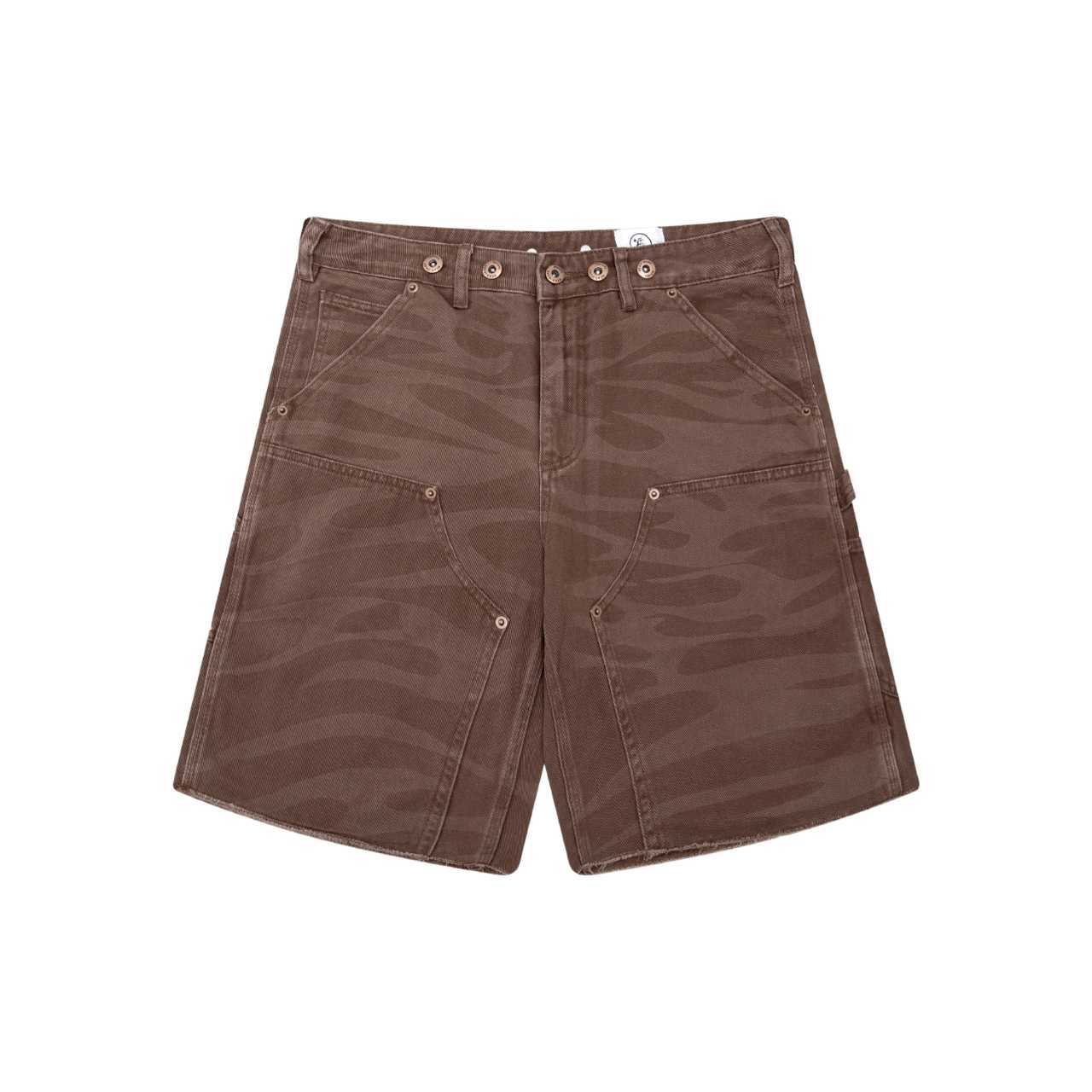 Hellstar Brown Camo Denim Shorts - FashionPlug