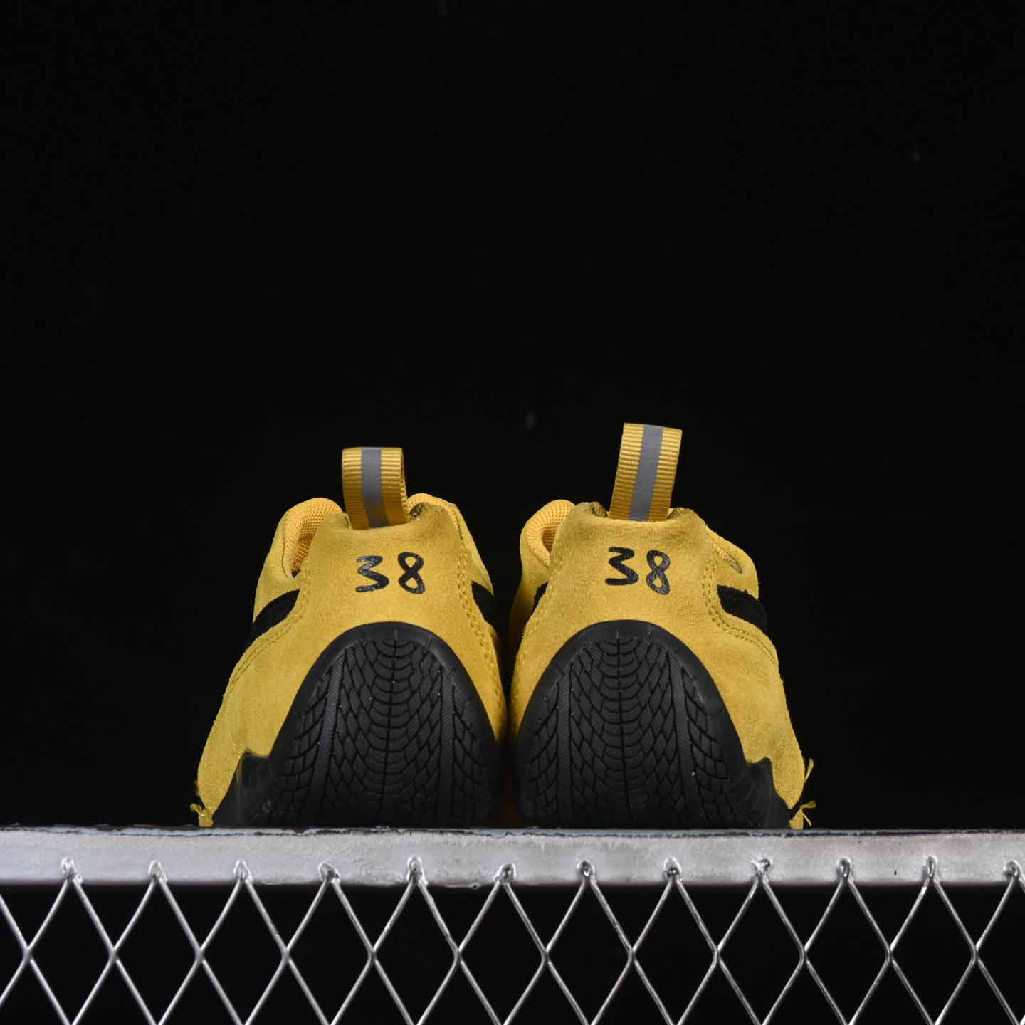 Balenciaga Speedcat Suede Balenciaga In Yellow And Black Distressed Suede Cowskin - FashionPlug