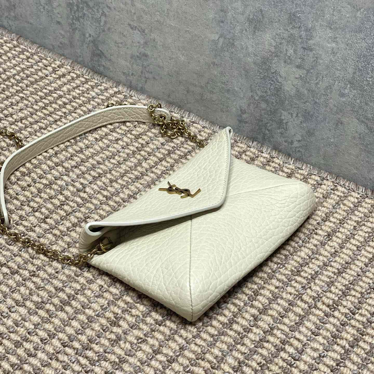 Saint Laurent Cassandre Chain Pouch In Lambskin - FashionPlug