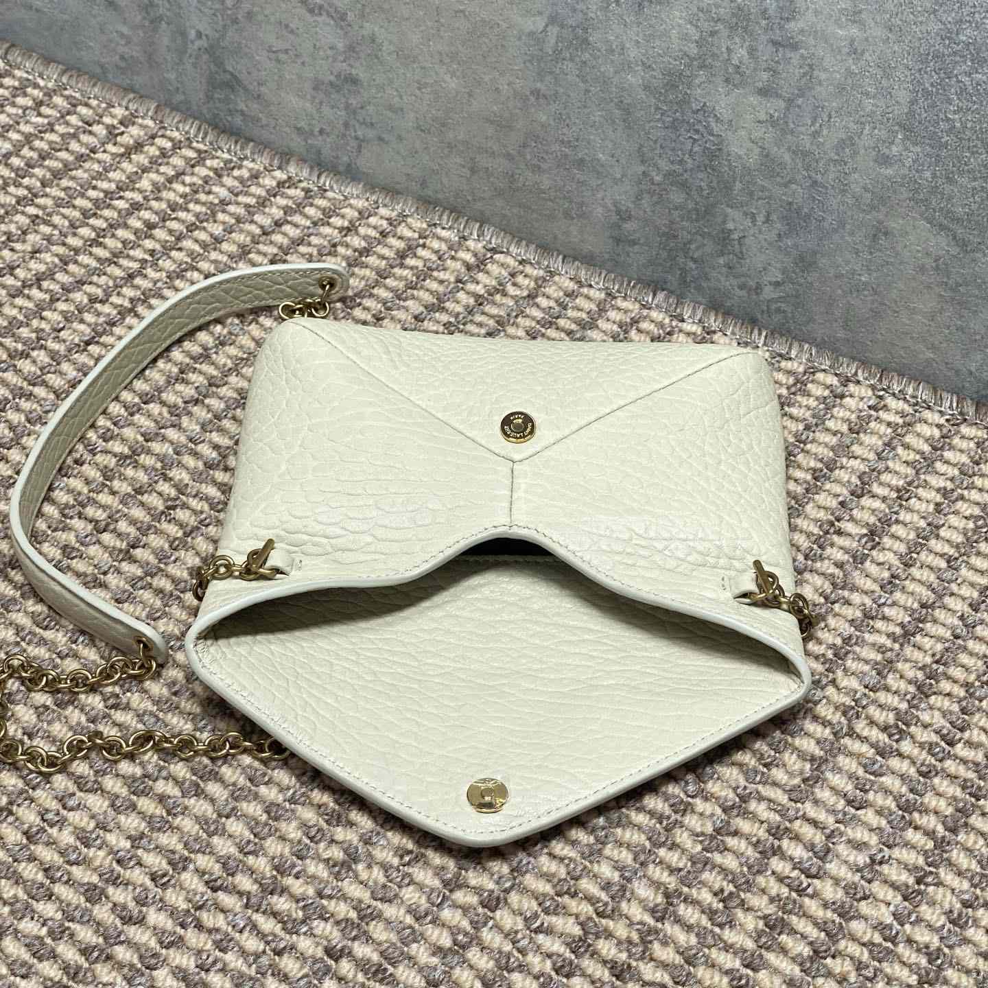 Saint Laurent Cassandre Chain Pouch In Lambskin - FashionPlug