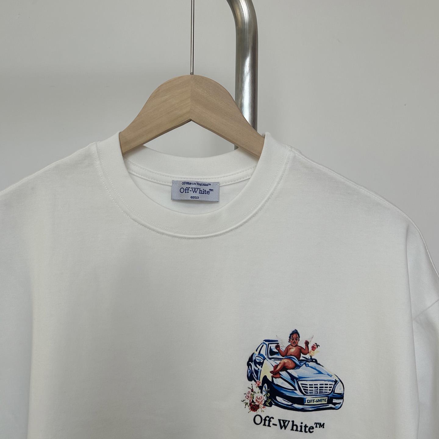 Off-White White Fresco Arrow T-Shirt    - FashionPlug