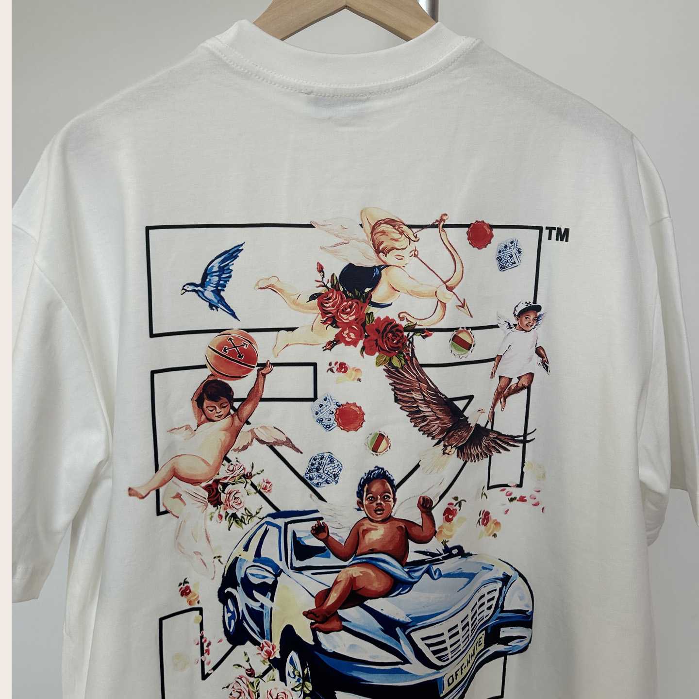 Off-White White Fresco Arrow T-Shirt    - FashionPlug
