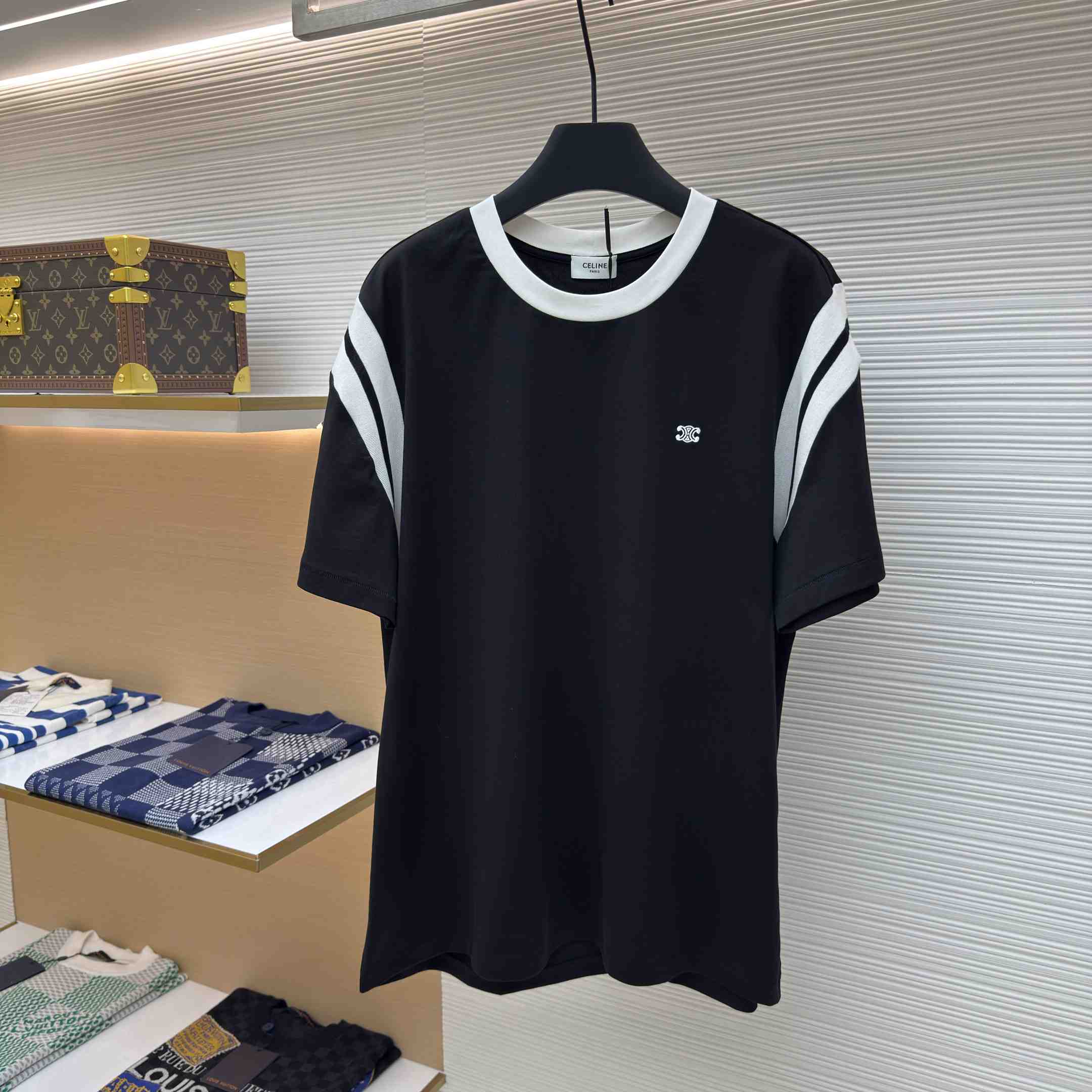 Celine Triomphe Regular T-shirt In Cotton Jersey - FashionPlug