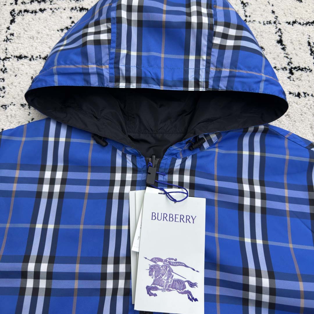 Burberry Reversible Check Hooded Jacket - FashionPlug