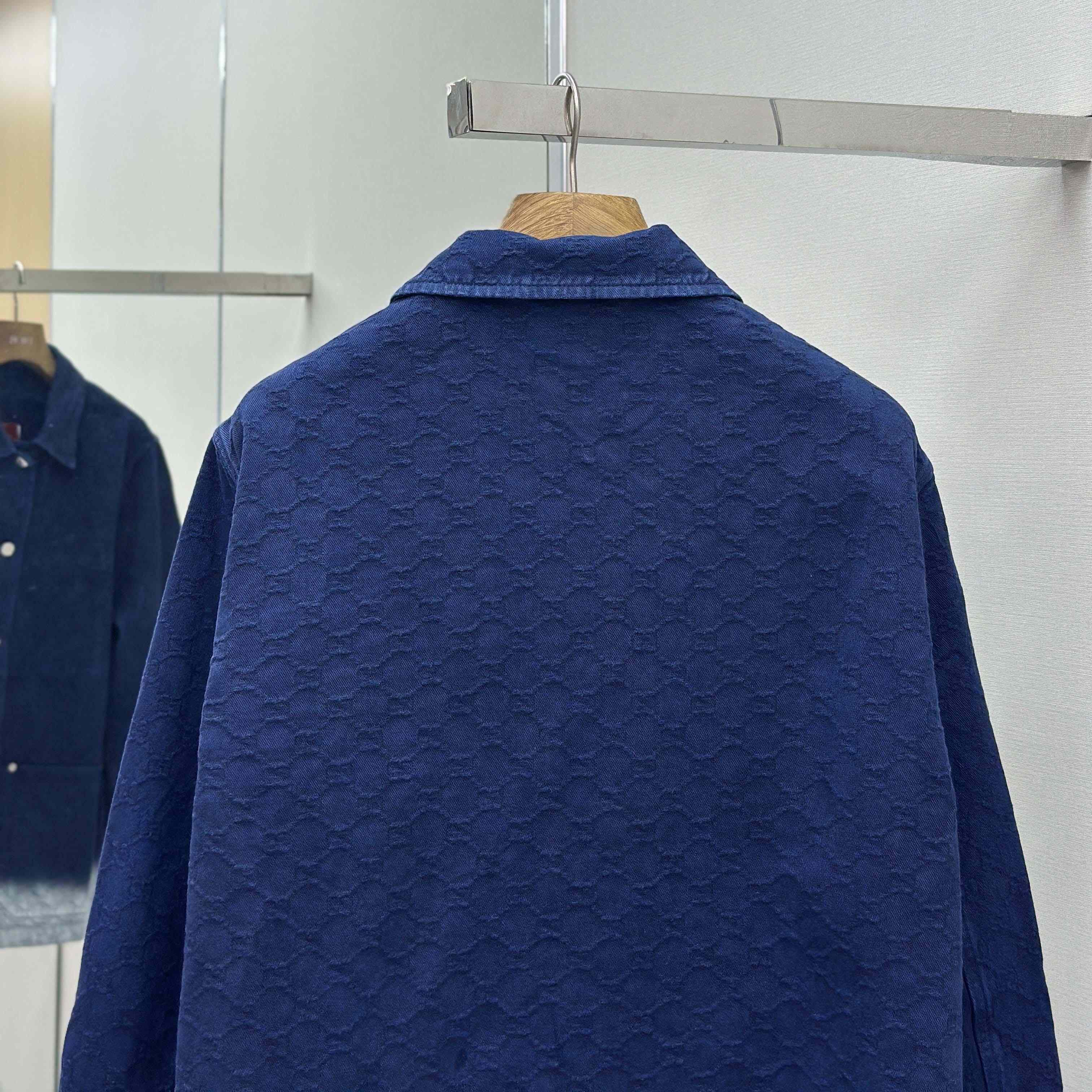 Gucci Bleached GG Cotton Denim Jacquard Shirt - FashionPlug