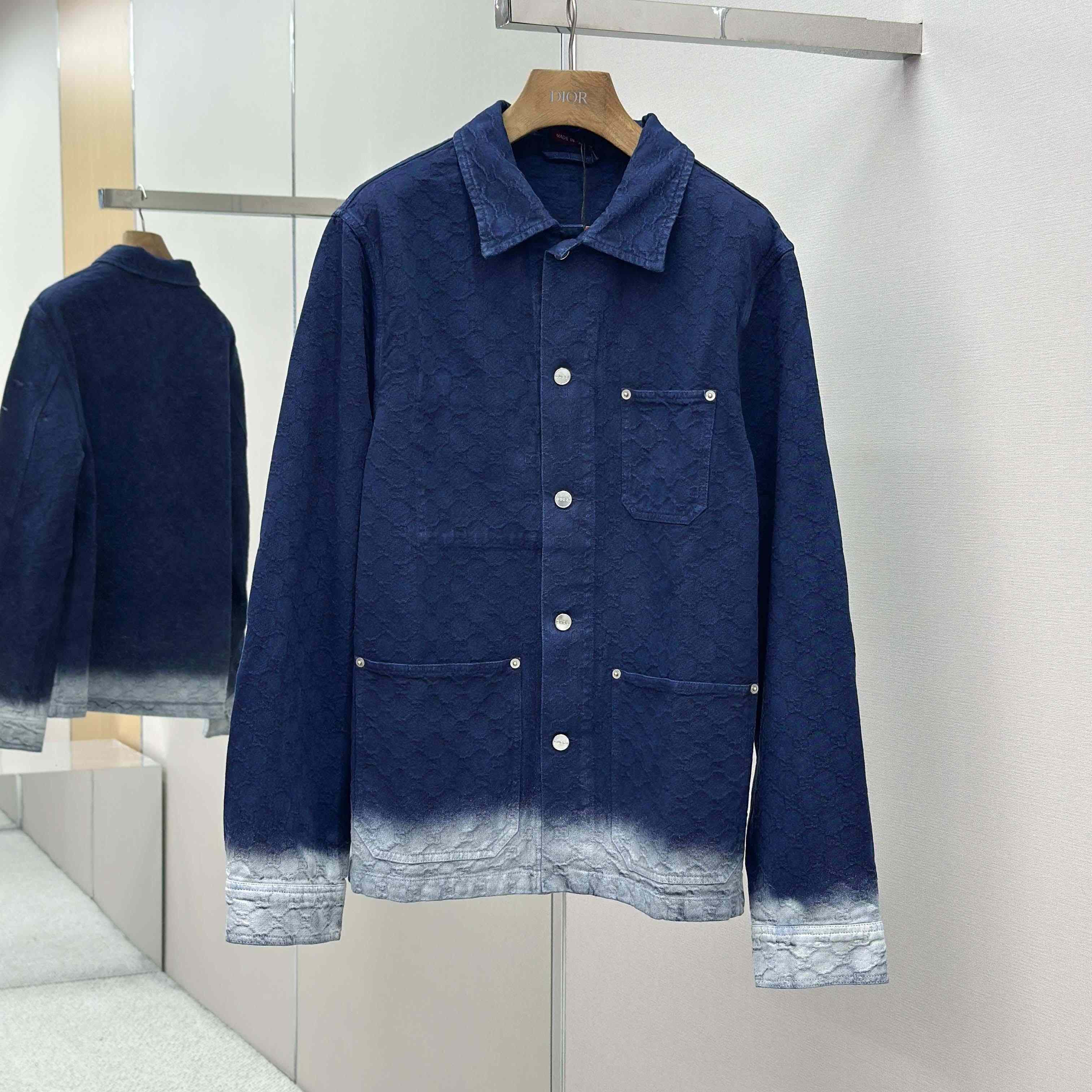 Gucci Bleached GG Cotton Denim Jacquard Shirt - FashionPlug