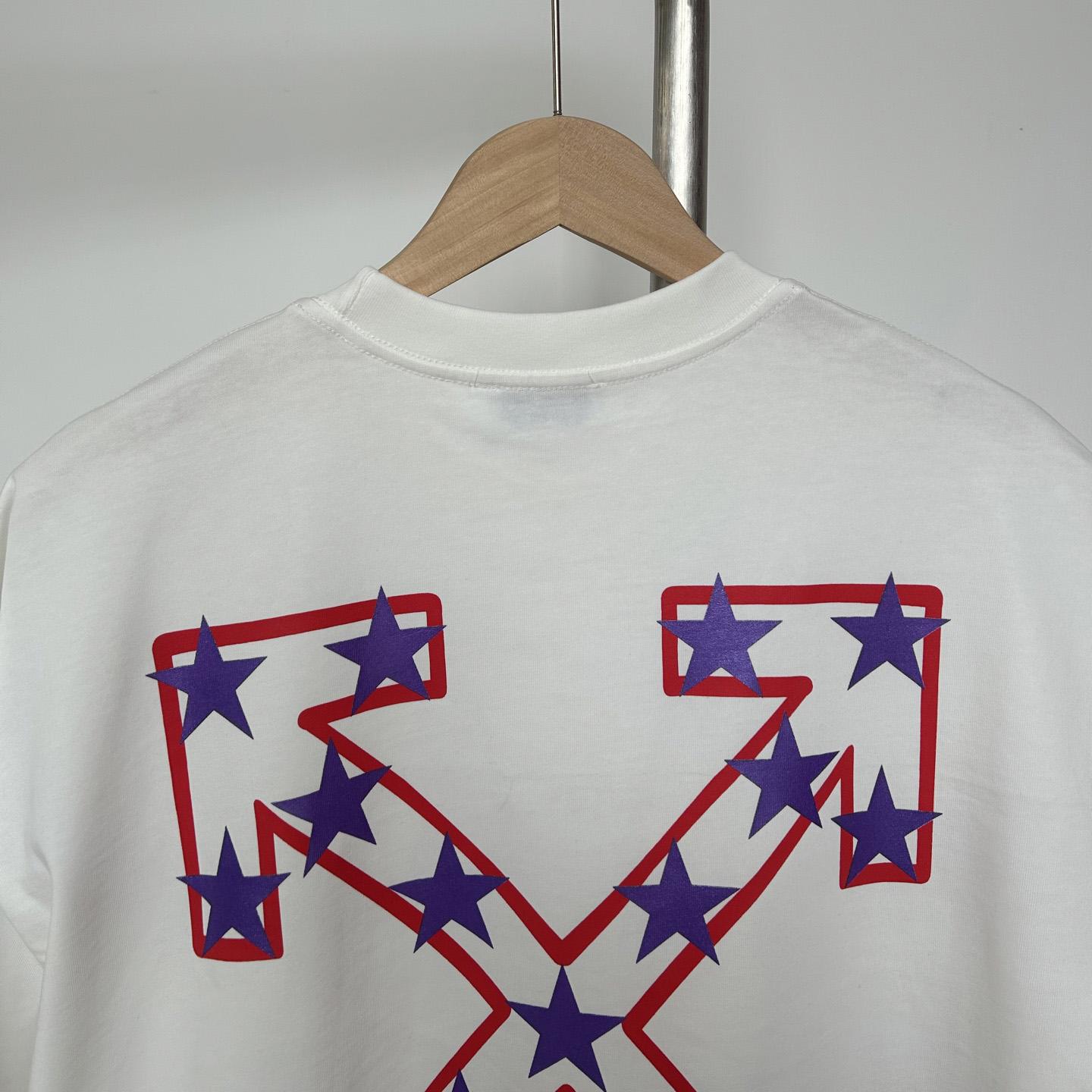 Off-White White Starry Arrow T-Shirt - FashionPlug