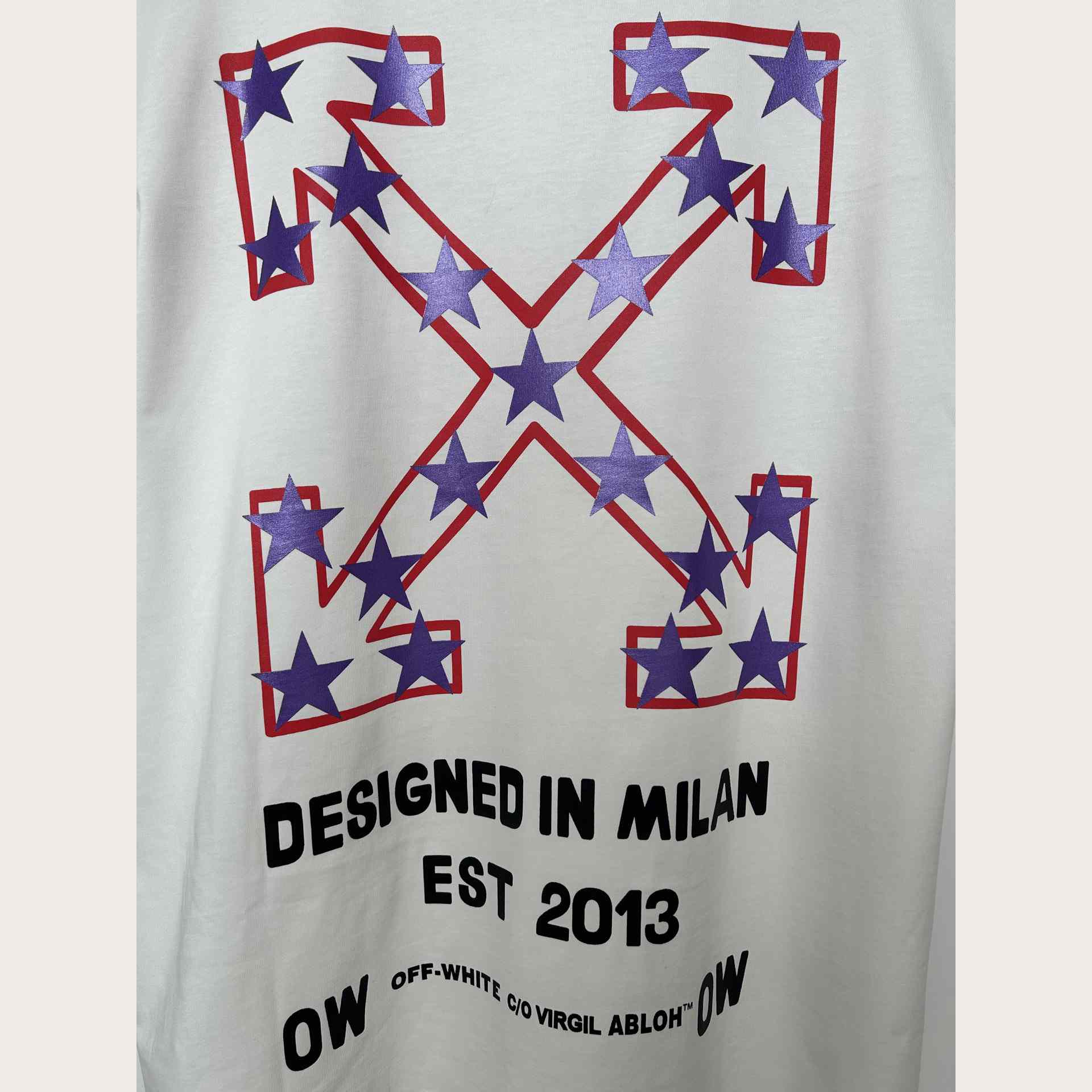 Off-White White Starry Arrow T-Shirt - FashionPlug