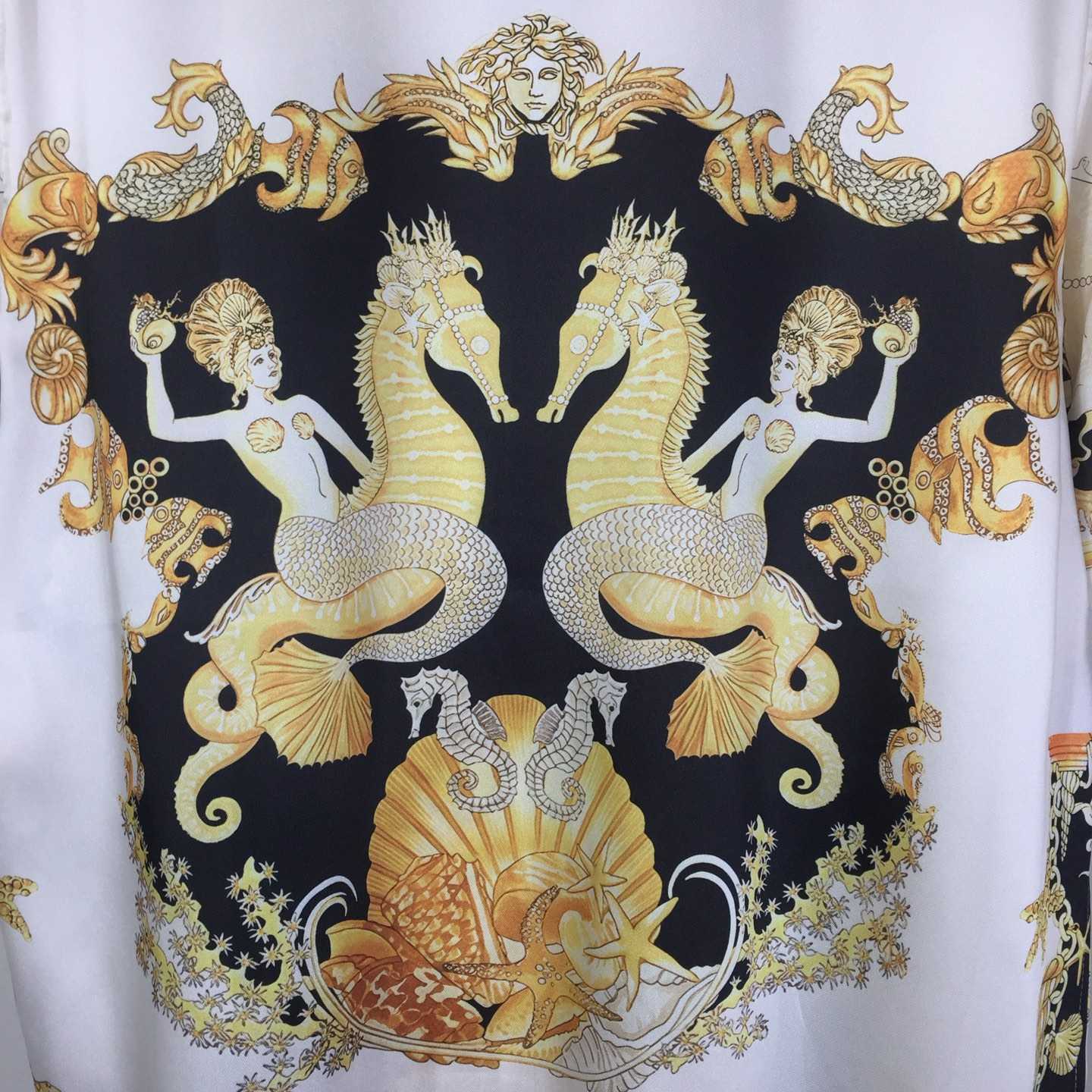 Versace Coral Theatre Silk Shirt - FashionPlug