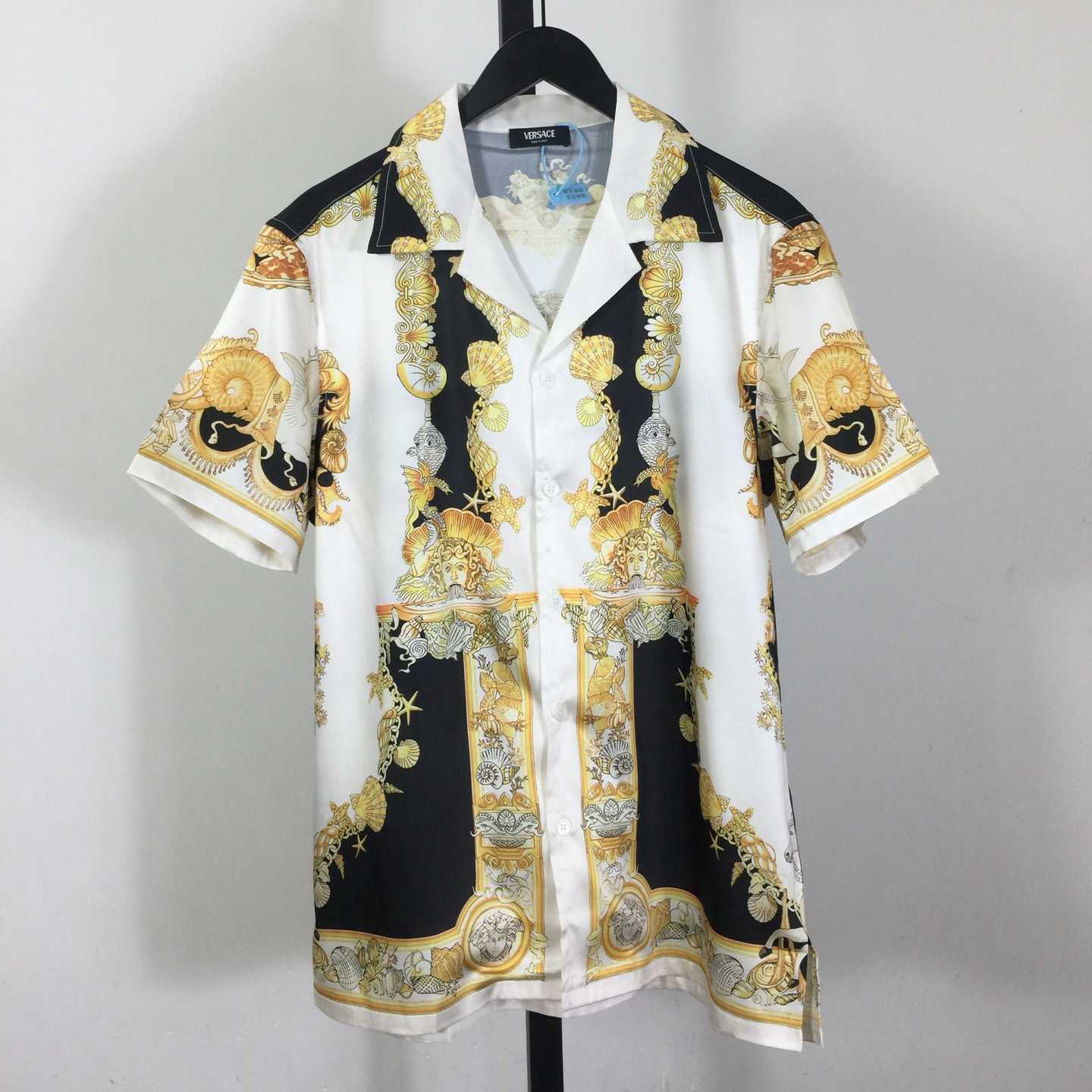Versace Coral Theatre Silk Shirt - FashionPlug