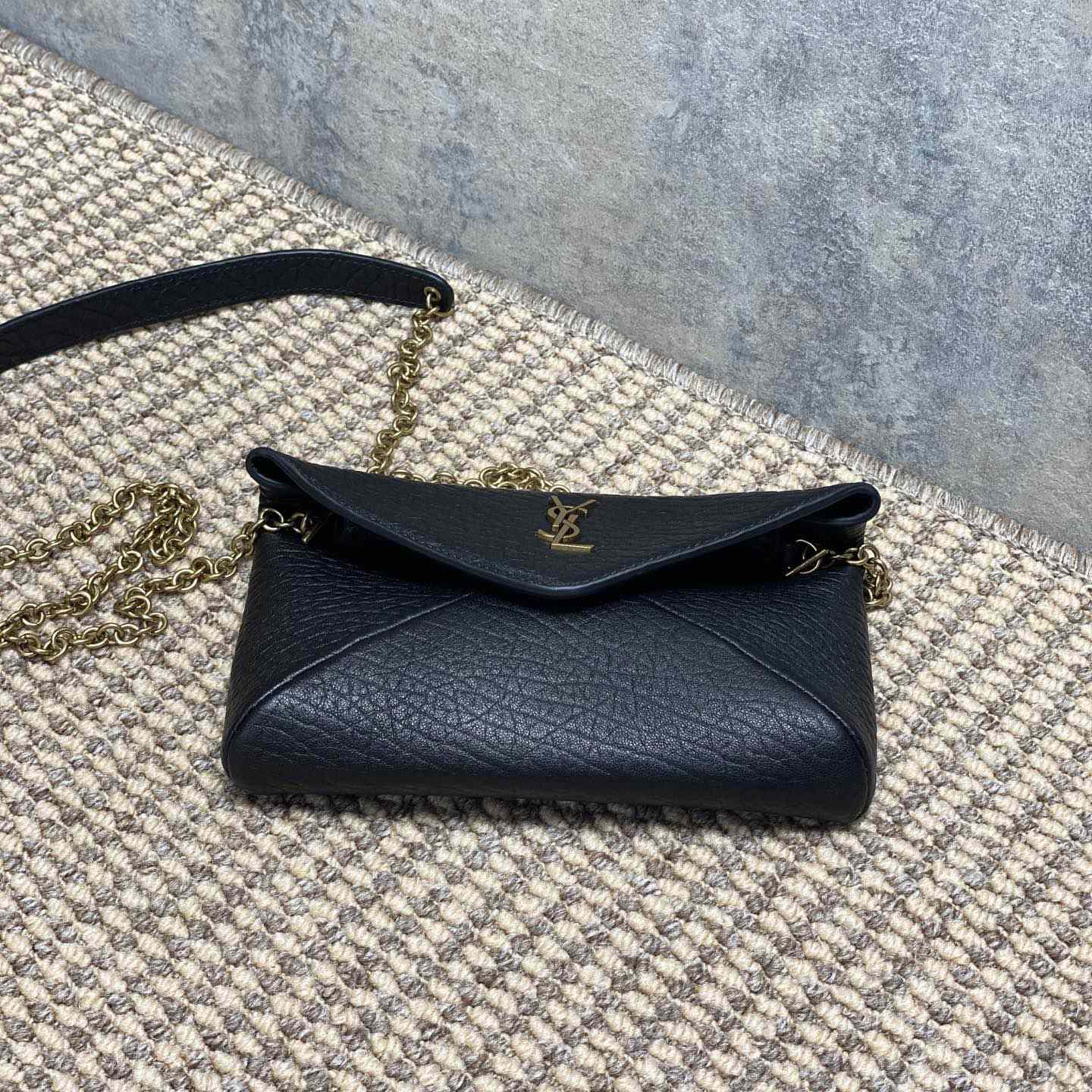 Saint Laurent Cassandre Chain Pouch In Lambskin - FashionPlug