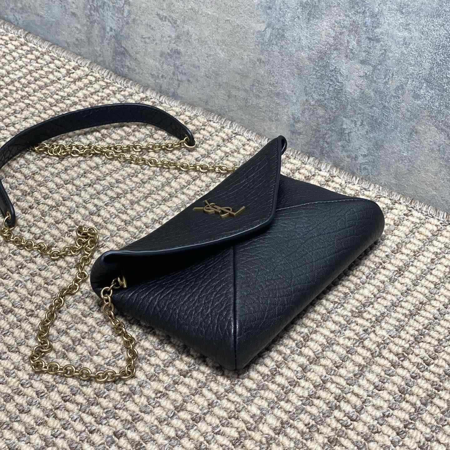 Saint Laurent Cassandre Chain Pouch In Lambskin - FashionPlug