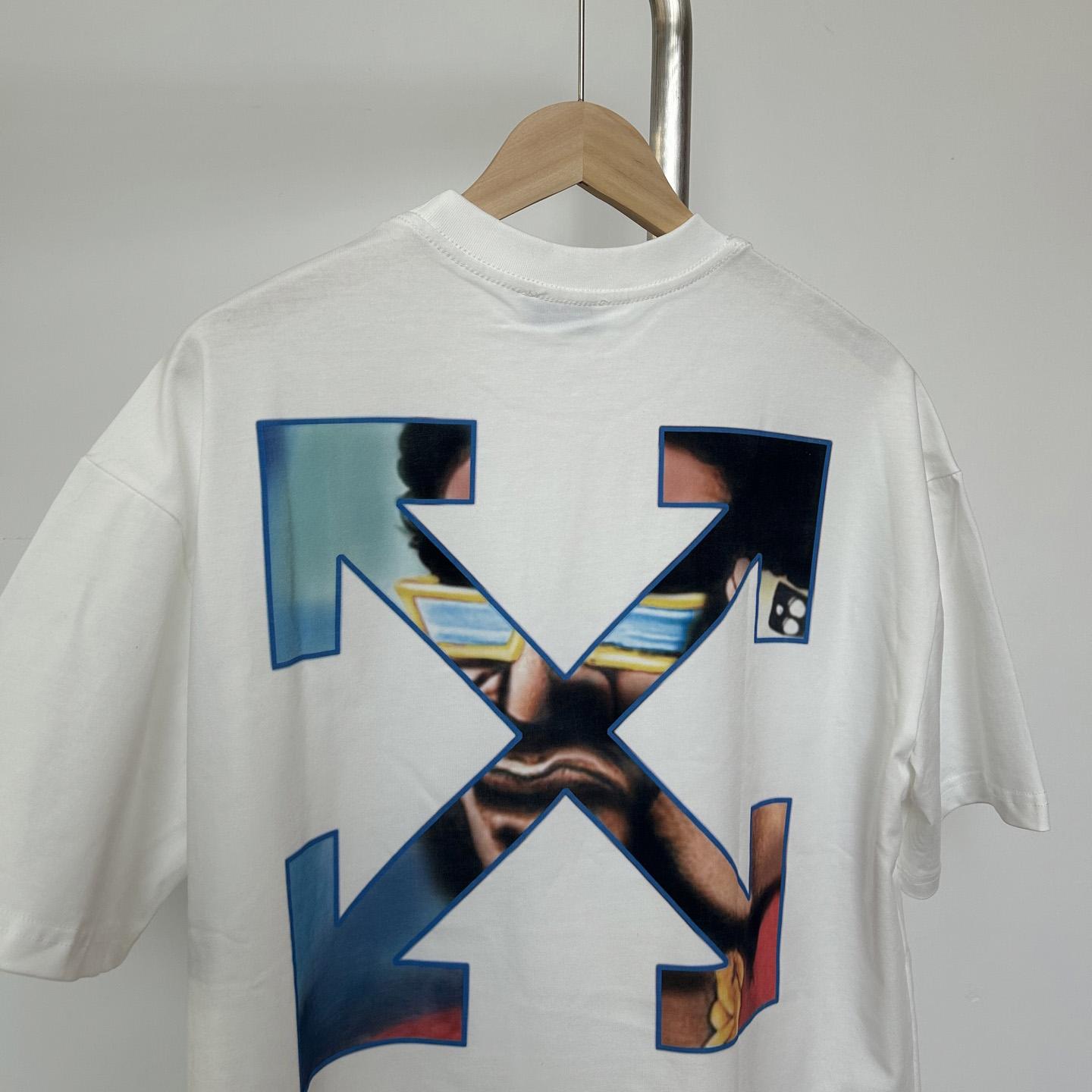 Off-White White Barber Arrow T-Shirt - FashionPlug