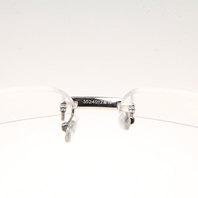 Cartier CT_3524012 Diamond White Buffalo Eyeglasses In Silver - FashionPlug