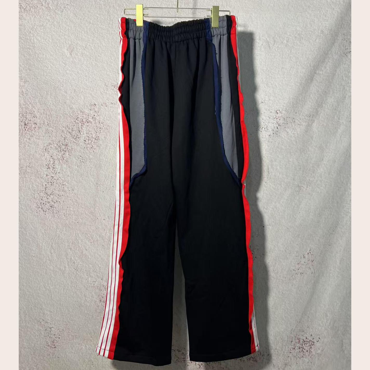 Balenciaga Cut-Up Oversized Sweatpants In Faded Black And White Dry Fleece - FashionPlug