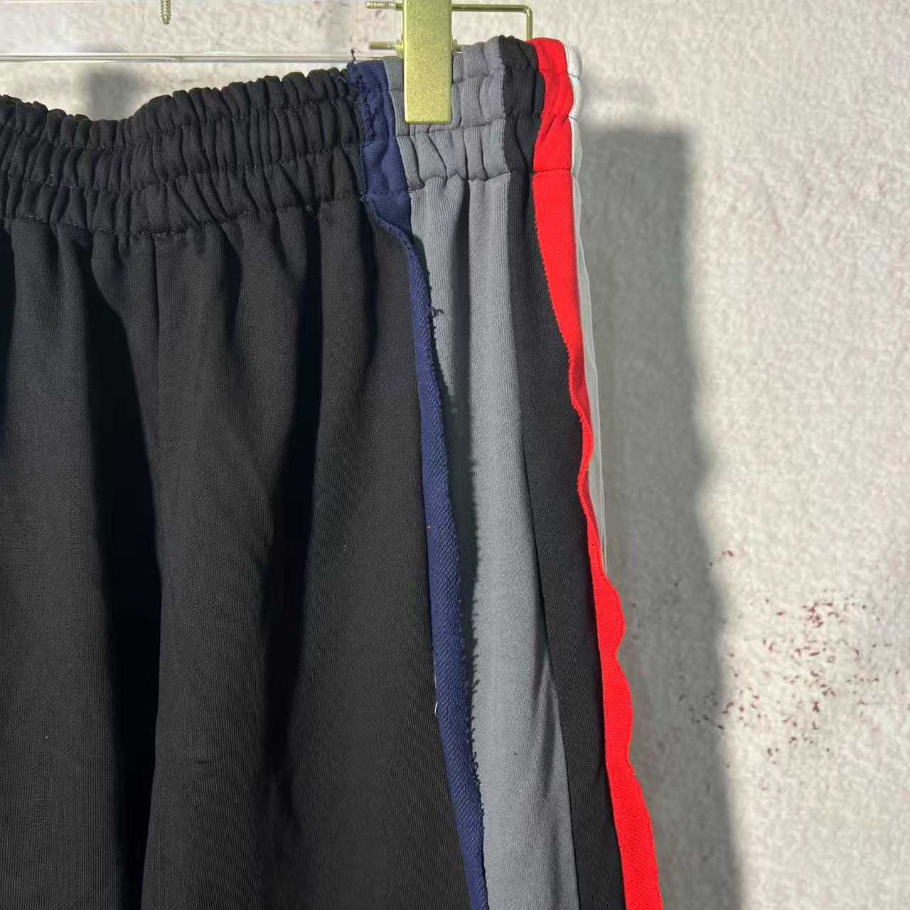 Balenciaga Cut-Up Oversized Sweatpants In Faded Black And White Dry Fleece - FashionPlug
