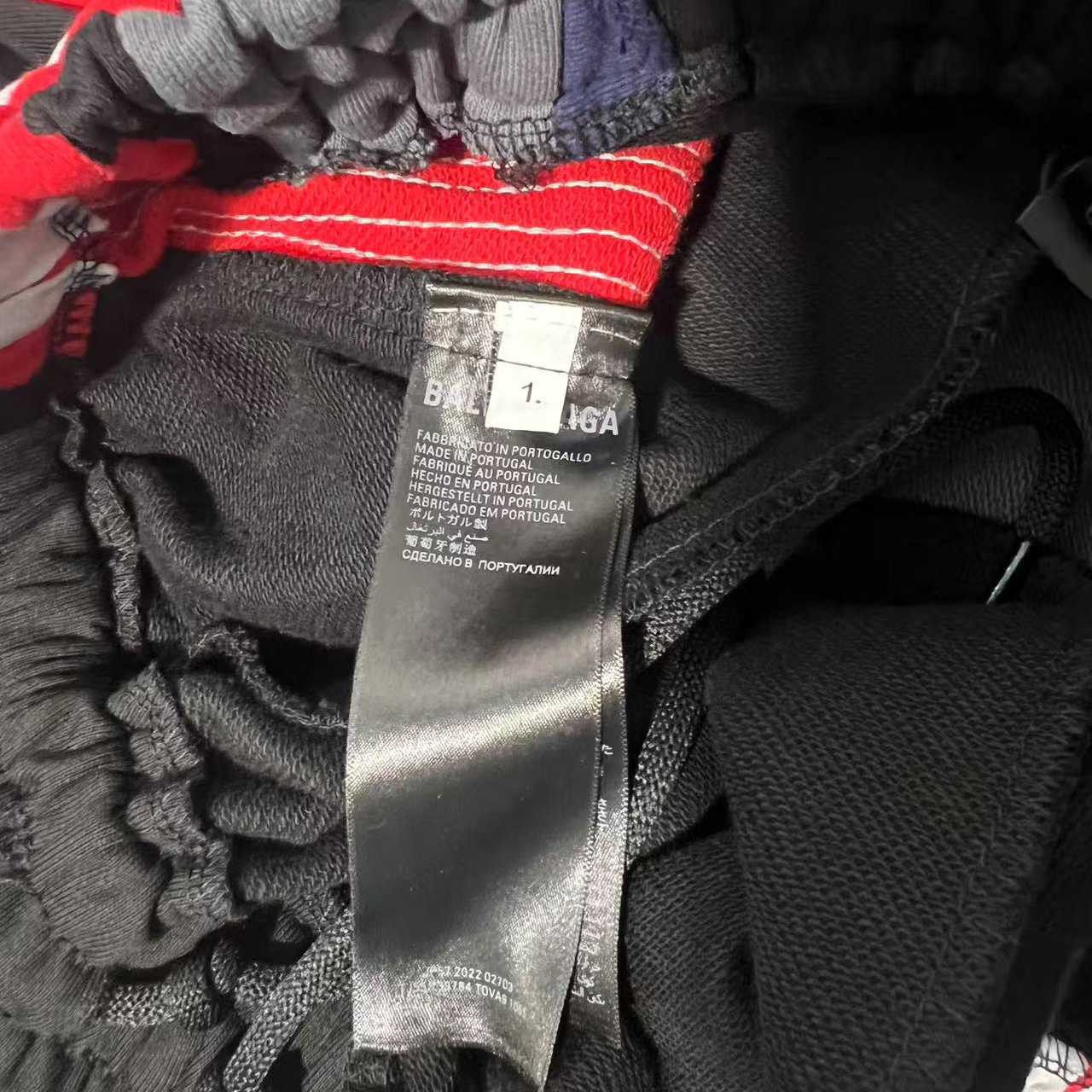 Balenciaga Cut-Up Oversized Sweatpants In Faded Black And White Dry Fleece - FashionPlug