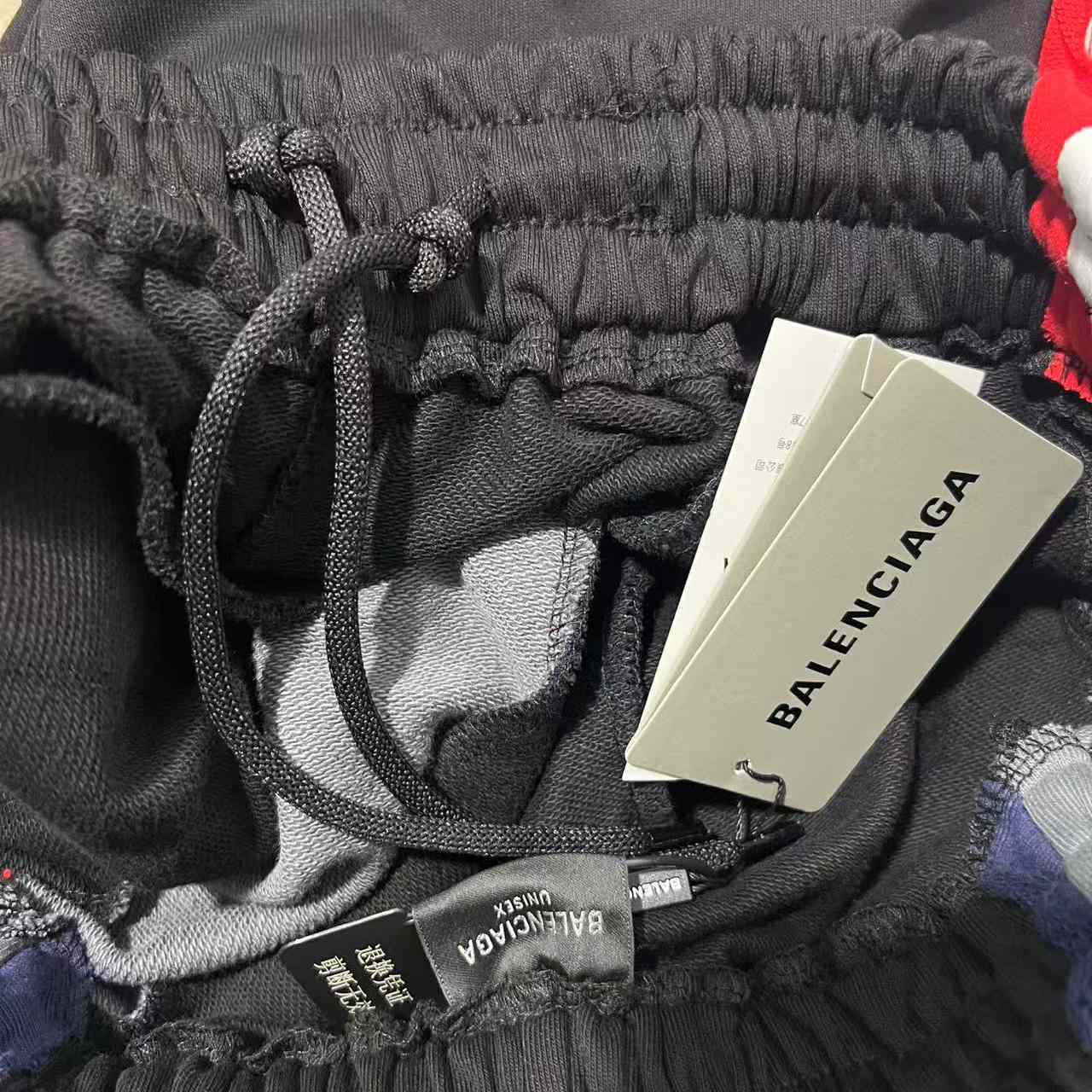 Balenciaga Cut-Up Oversized Sweatpants In Faded Black And White Dry Fleece - FashionPlug