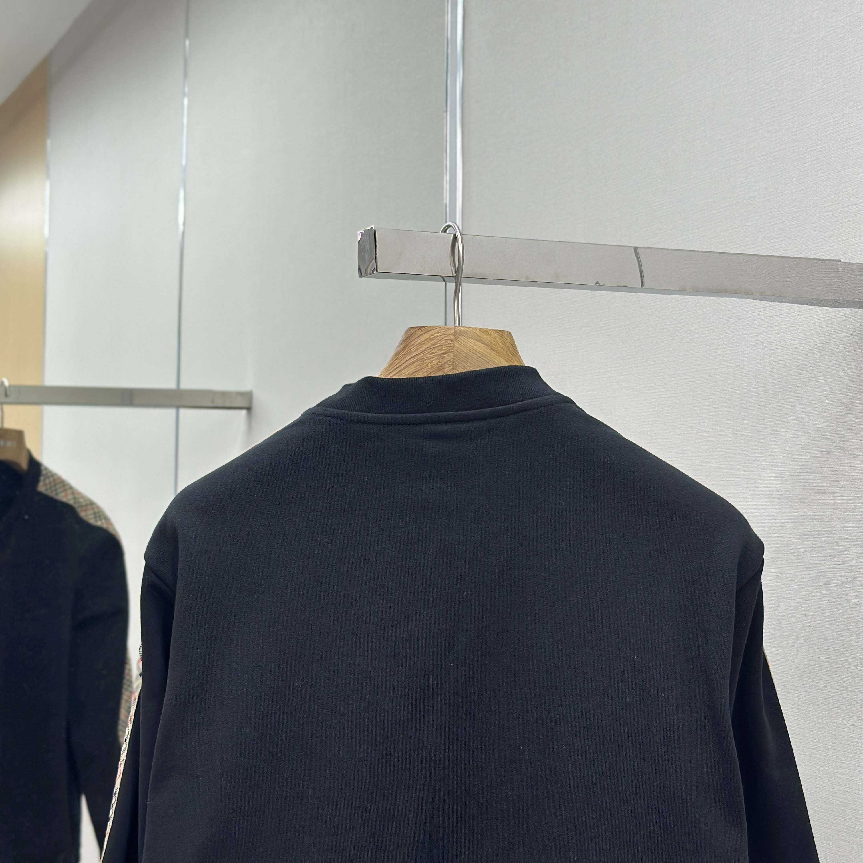 Burberry Check Trim Cotton Sweatshirt - FashionPlug