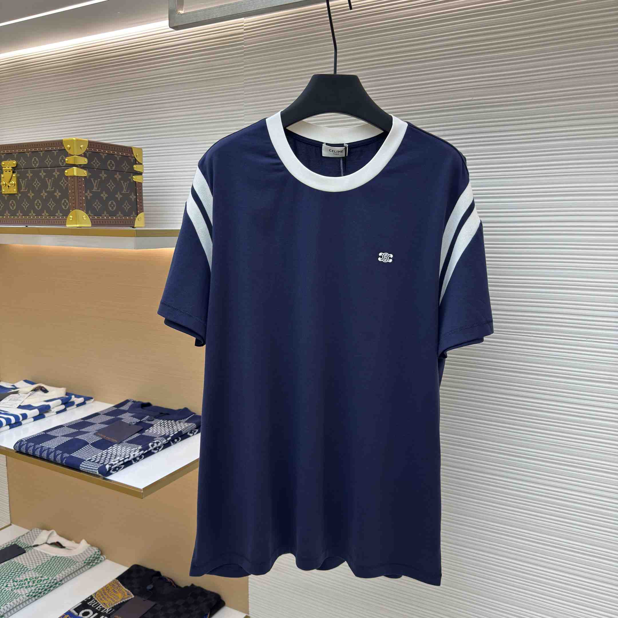 Celine Triomphe Regular T-shirt In Cotton Jersey - FashionPlug